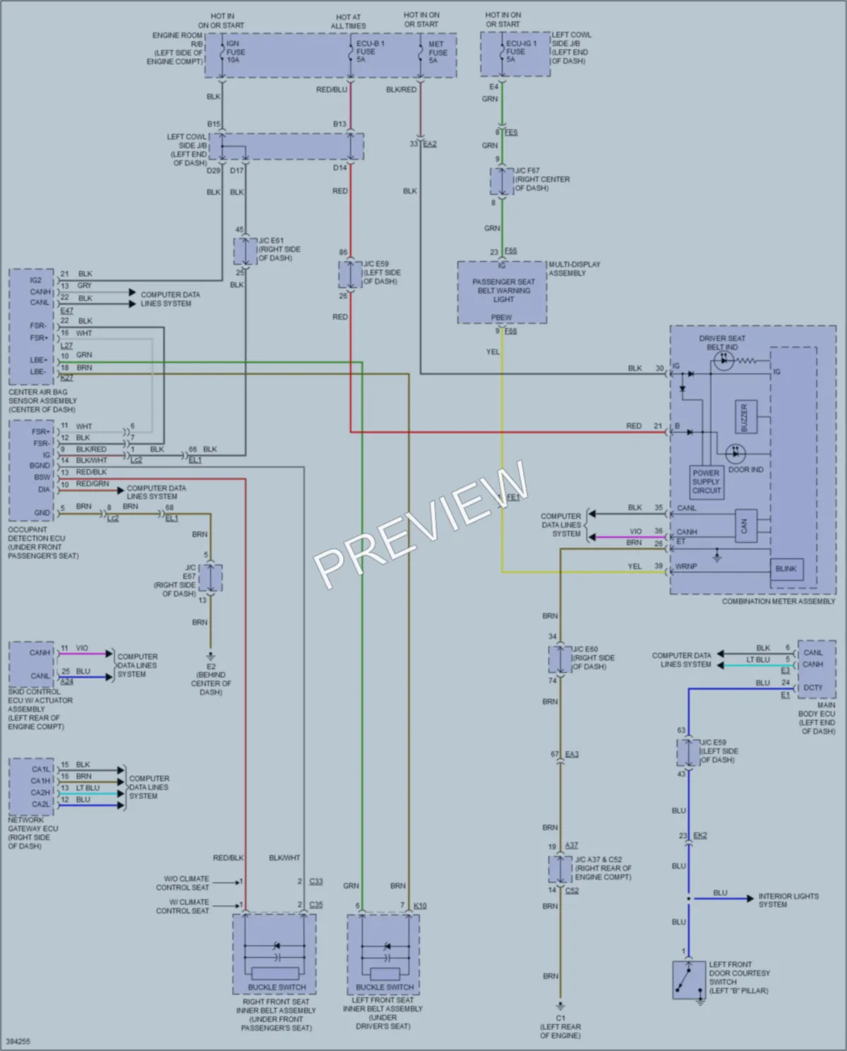2014 Lexus LX570 Warning Systems wiring diagram preview