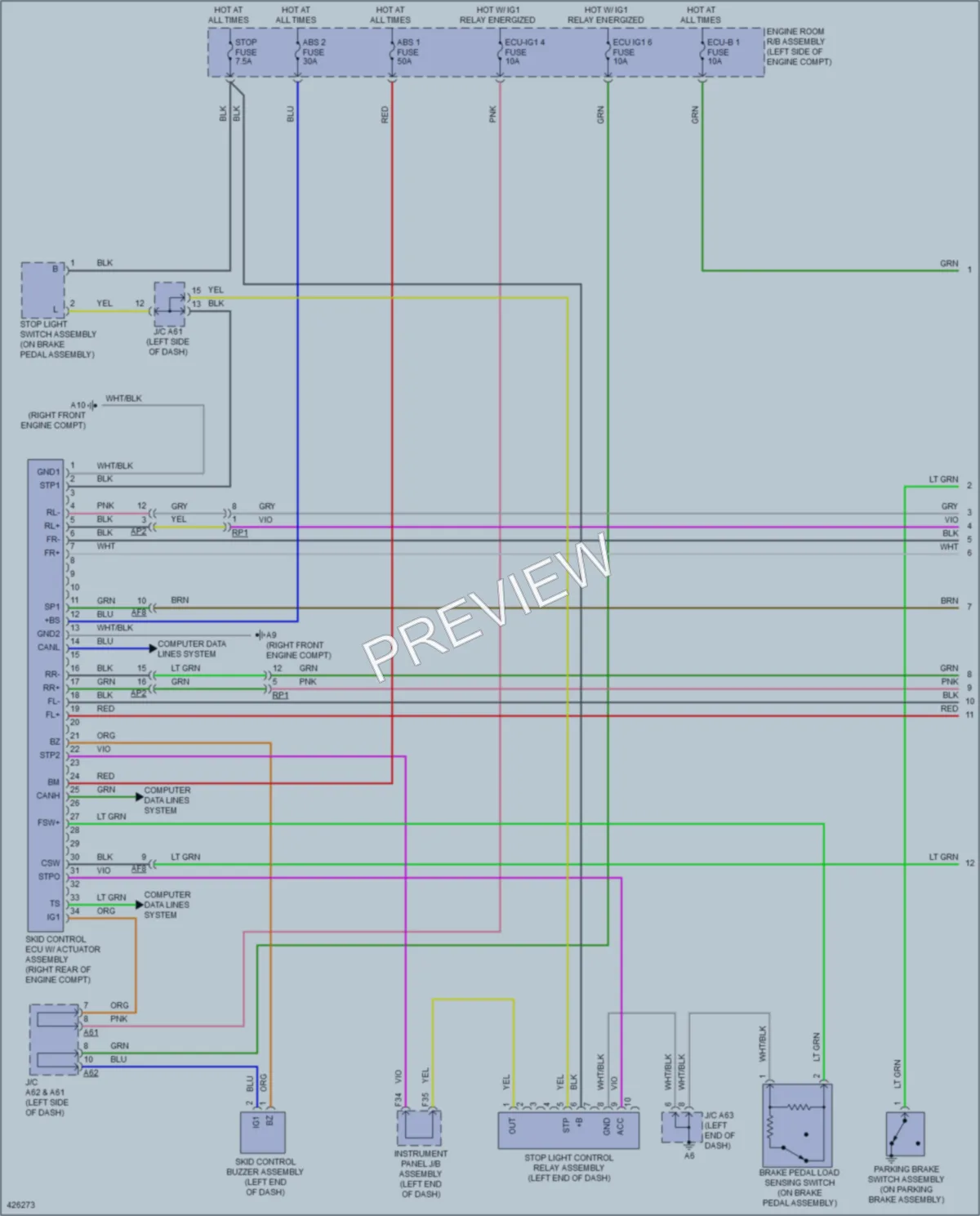 2014 Lexus RX350 Anti Lock Brakes wiring diagram preview