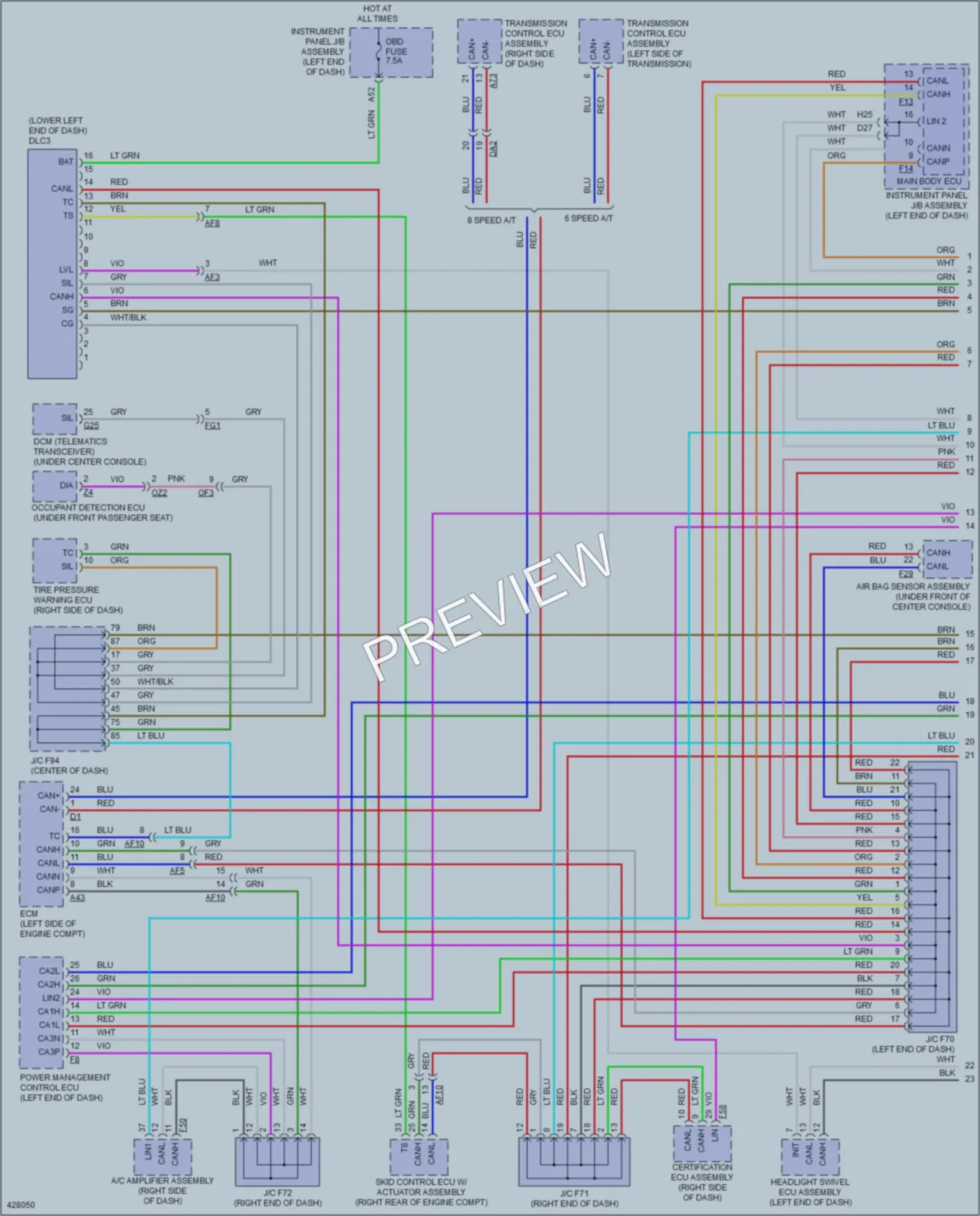 2014 Lexus RX350 Computer Data Lines wiring diagram preview