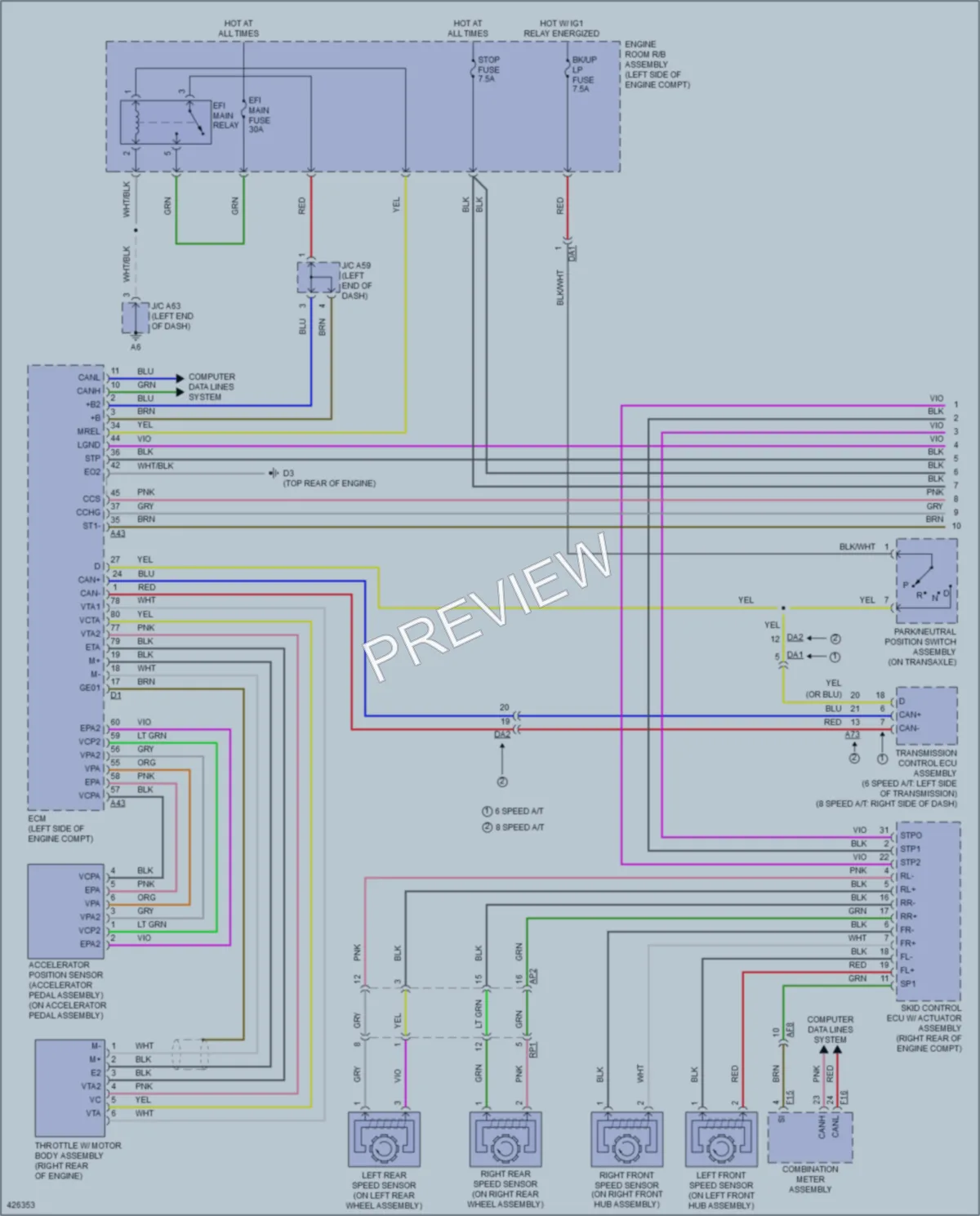 2014 Lexus RX350 Cruise Control wiring diagram preview