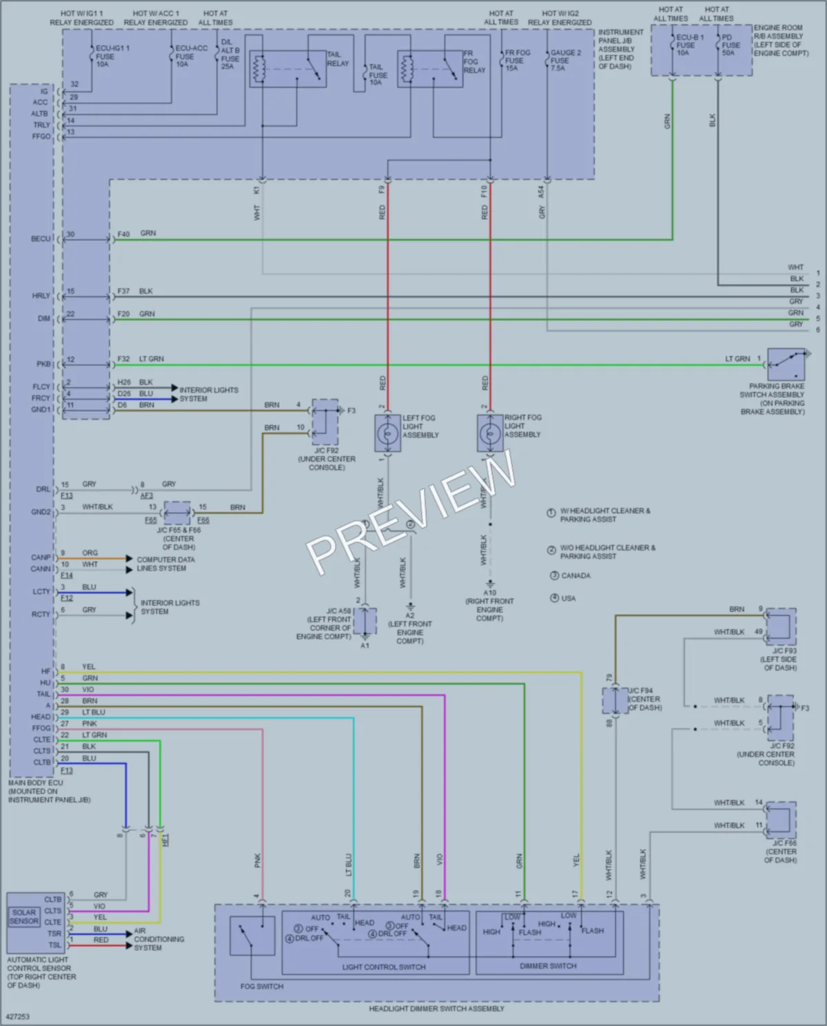 2014 Lexus RX350 Headlights wiring diagram preview