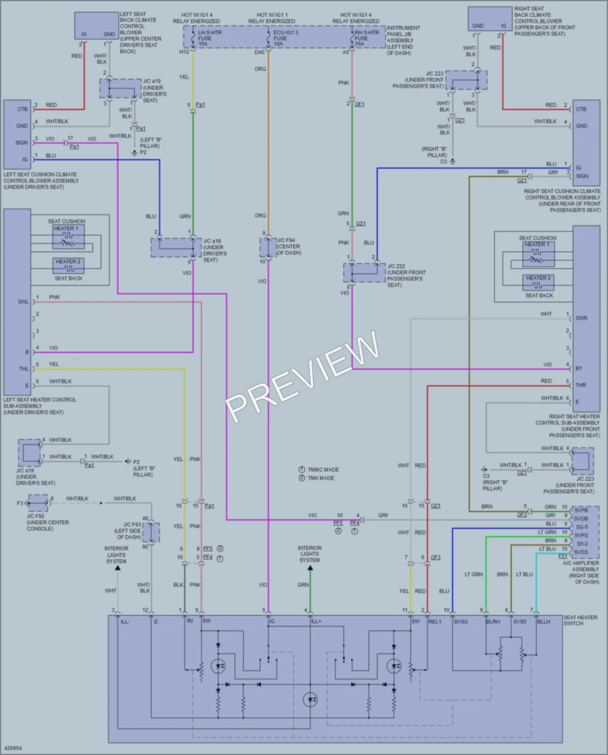 2014 Lexus RX350 Power Seats wiring diagram preview