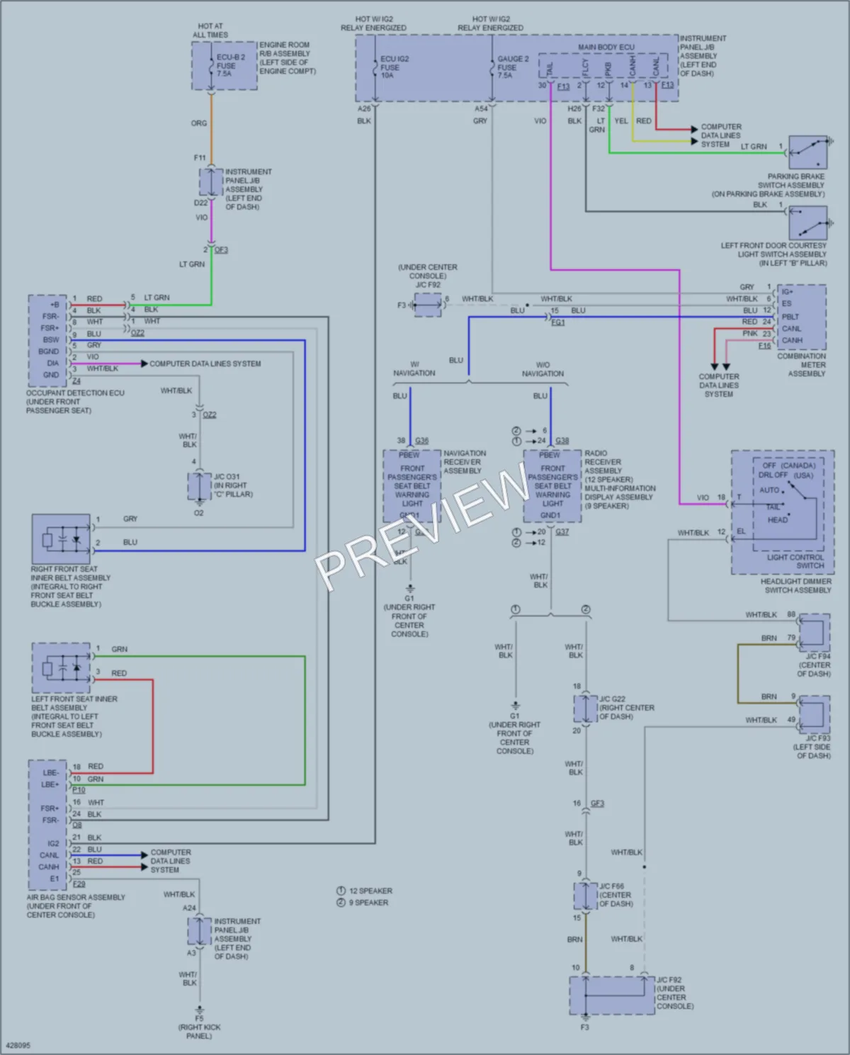 2014 Lexus RX350 Warning Systems wiring diagram preview