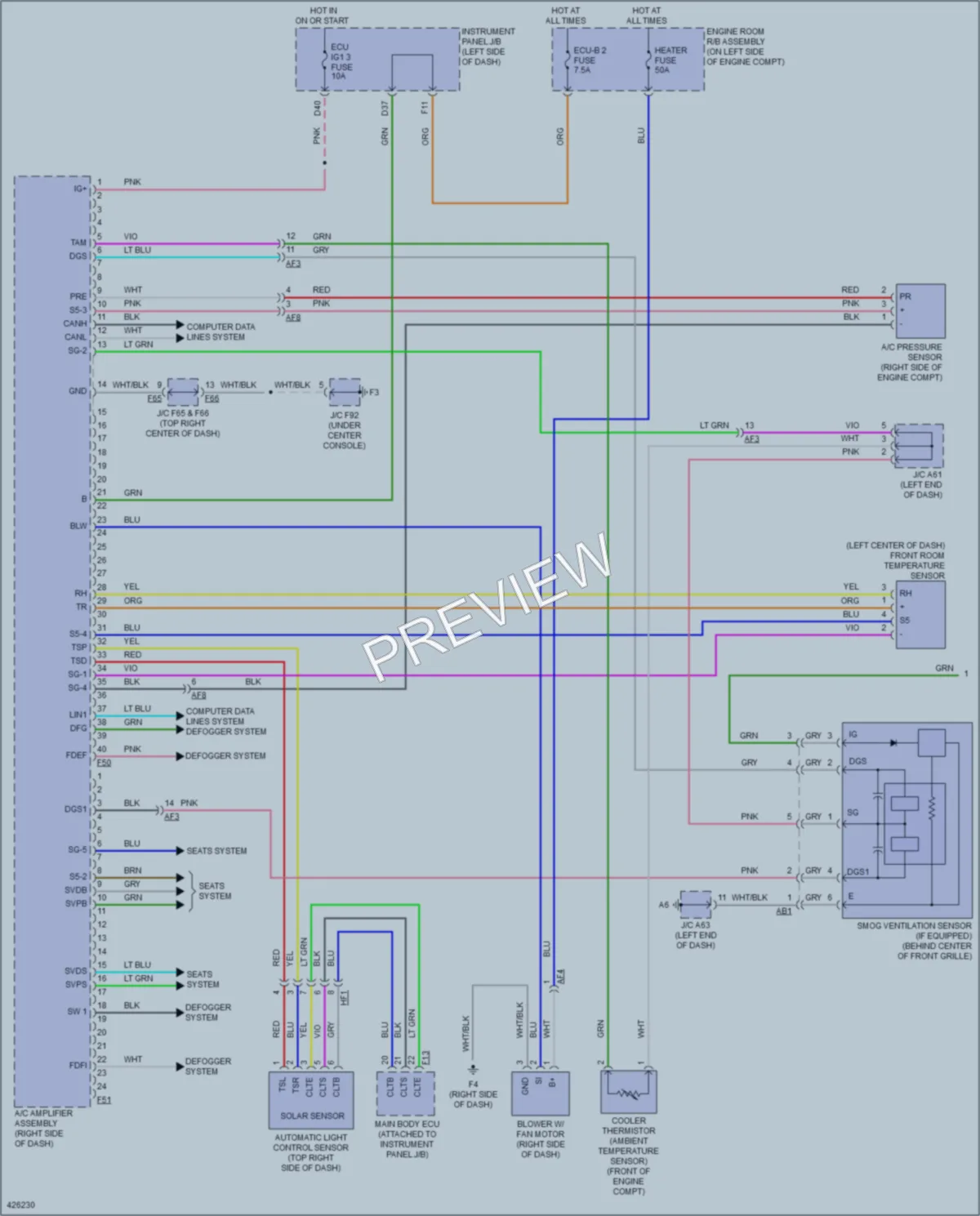 2014 Lexus RX450h Air Conditioning wiring diagram preview