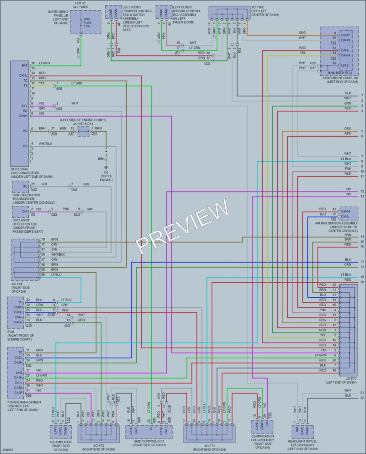 2014 Lexus RX450h Computer Data Lines wiring diagram preview