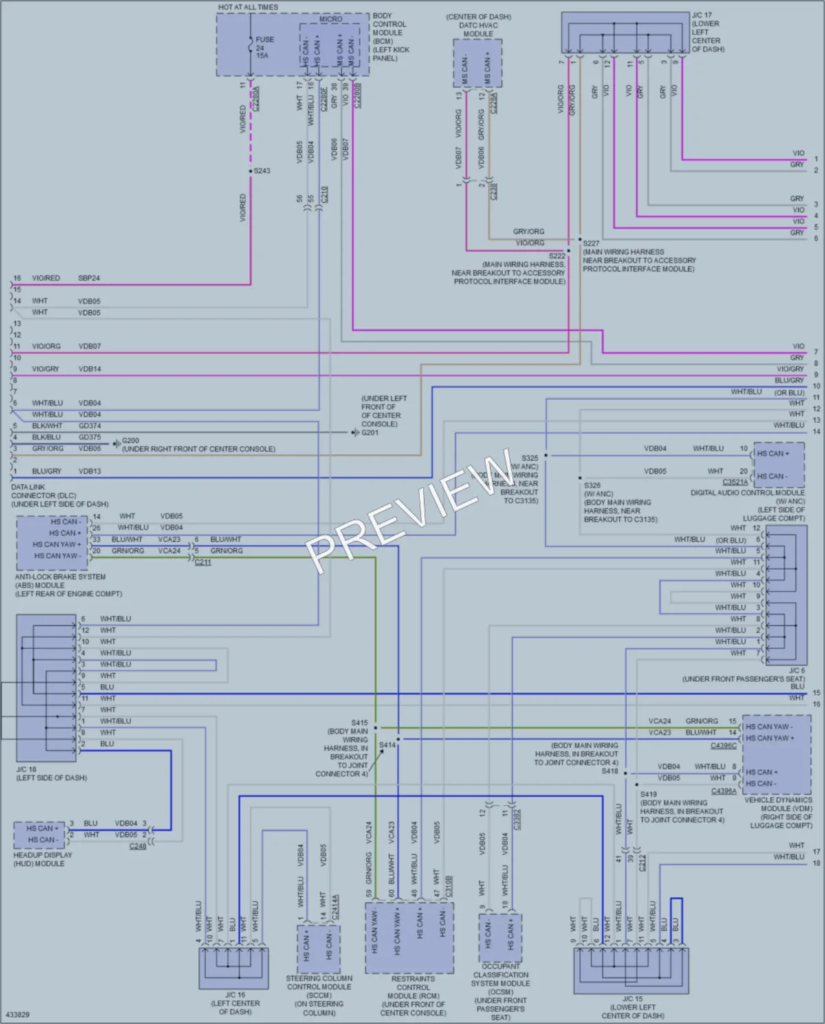 2014 Lincoln MKS Computer Data Lines wiring diagram preview