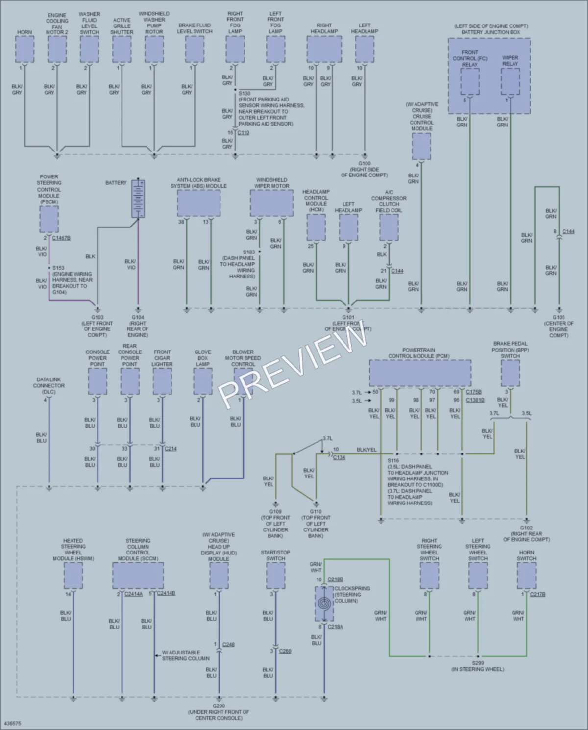 2014 Lincoln MKS Ground Distribution wiring diagram preview