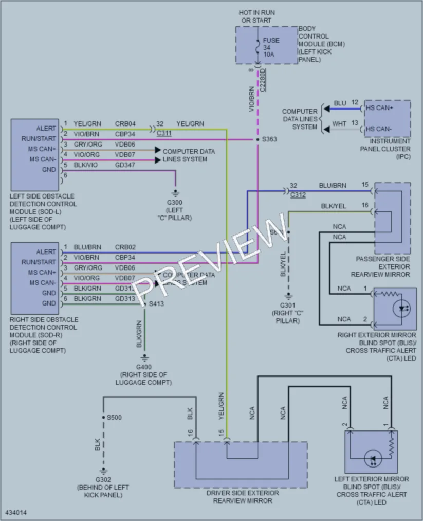 2014 Lincoln MKS Navigation wiring diagram preview