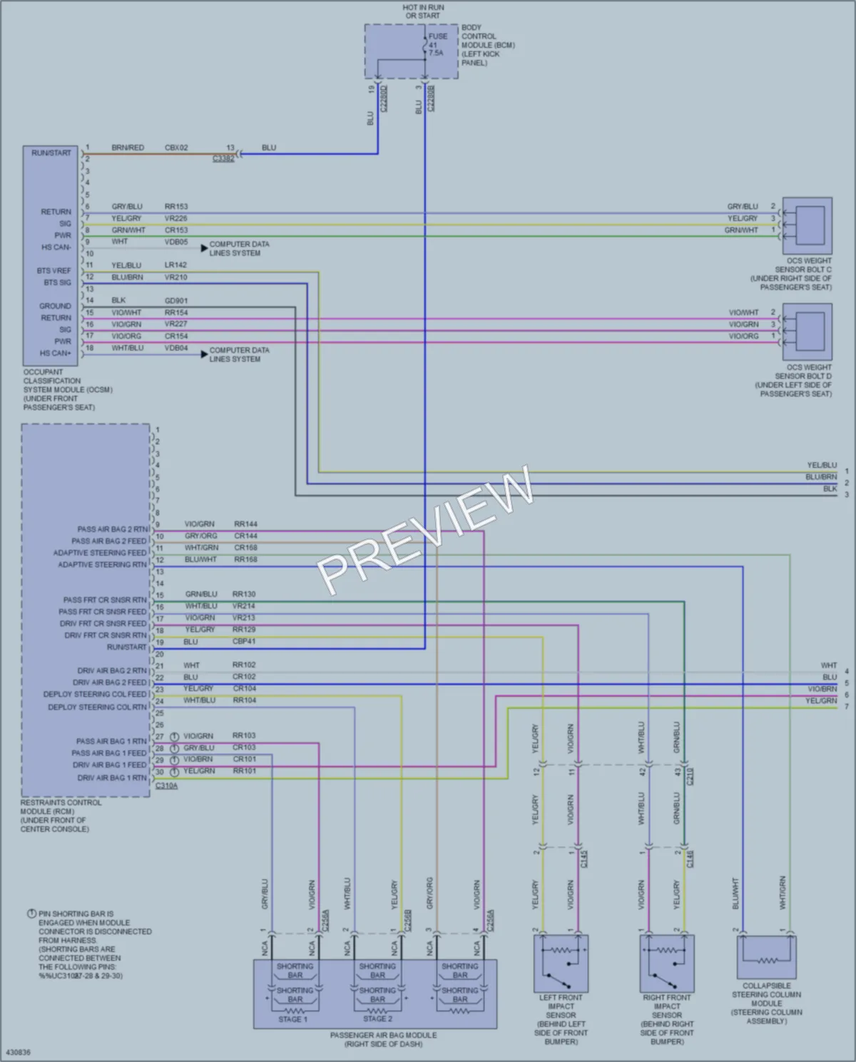 2014 Lincoln MKS Supplemental Restraints wiring diagram preview