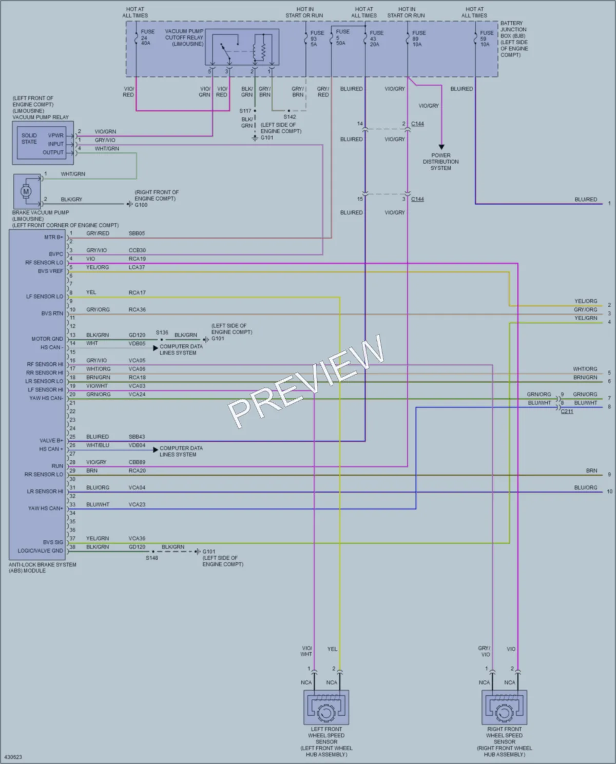 2014 Lincoln MKT Anti Lock Brakes wiring diagram preview