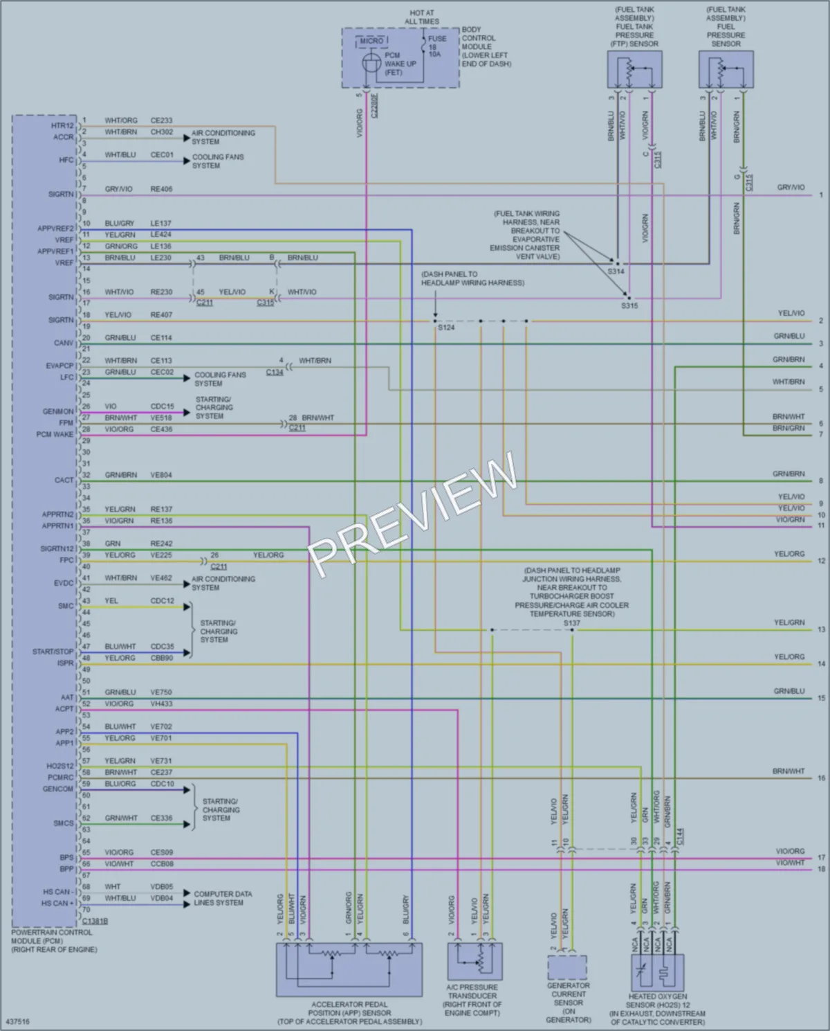 2014 Lincoln MKT Engine Performance wiring diagram preview