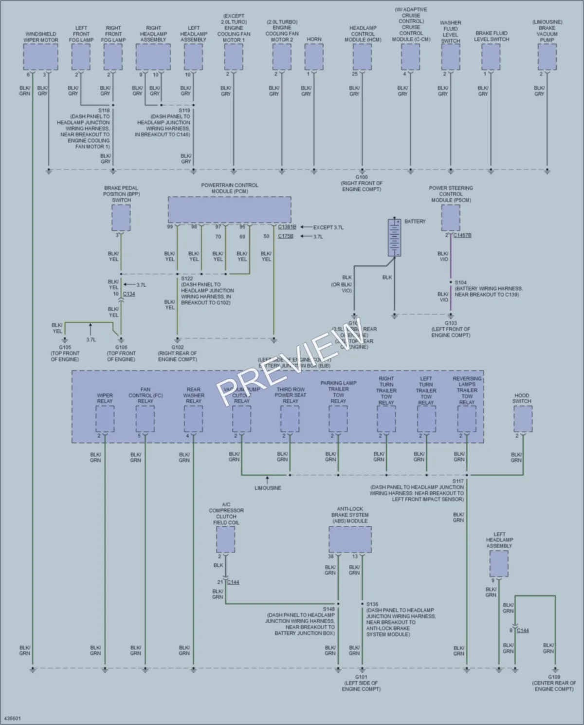 2014 Lincoln MKT Ground Distribution wiring diagram preview