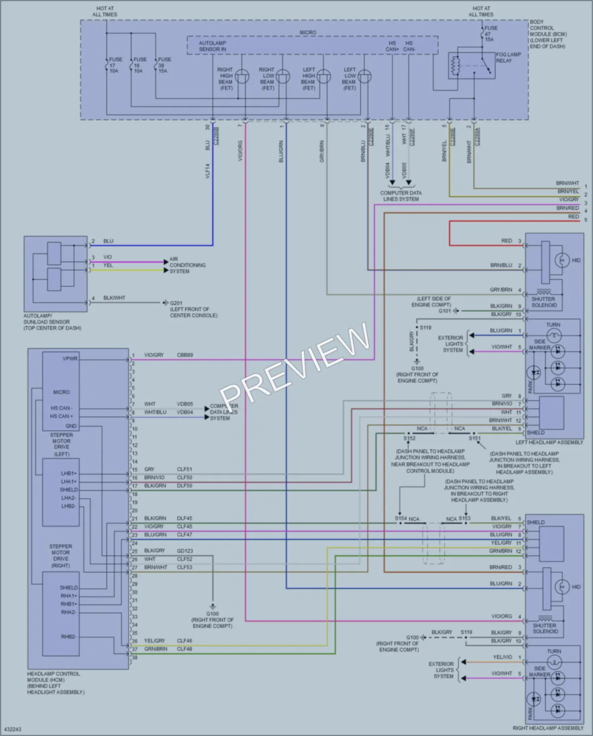 2014 Lincoln MKT Headlights wiring diagram preview