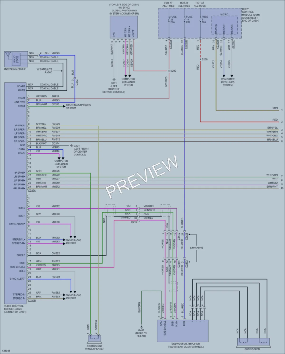 2014 Lincoln MKT Radio wiring diagram preview