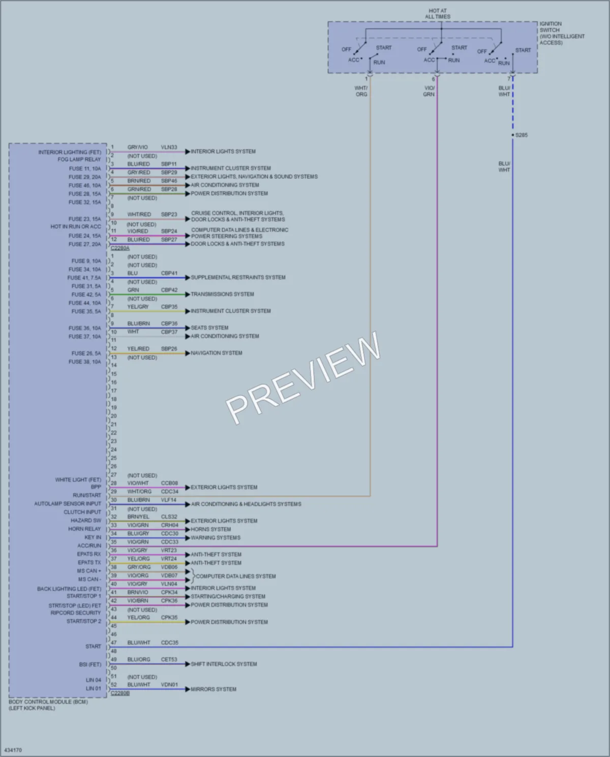 2014 Lincoln MKX Body Control Modules wiring diagram preview