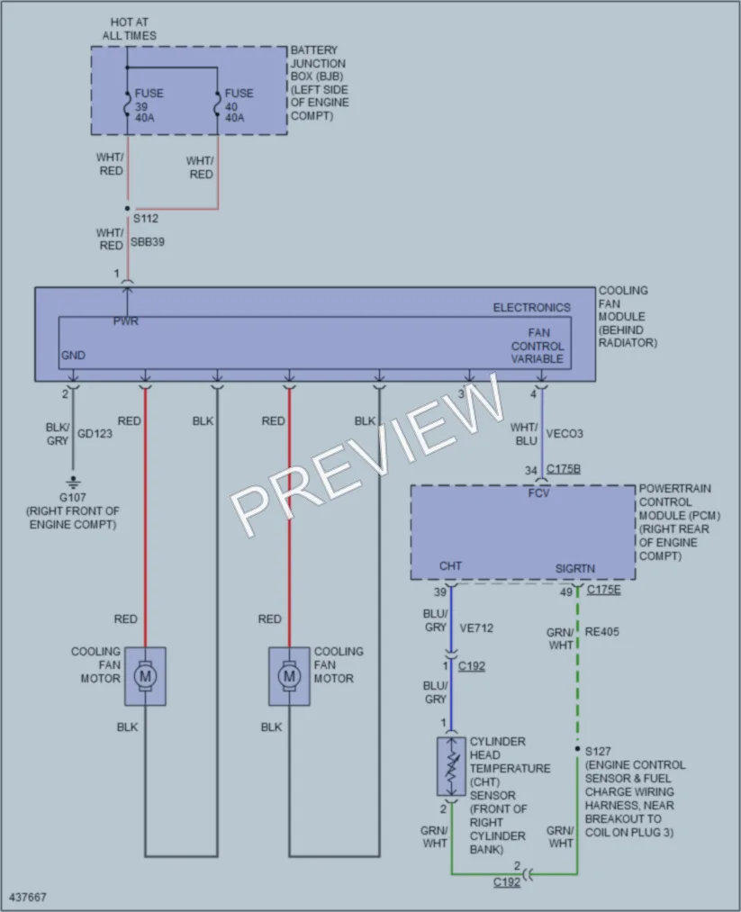 2014 Lincoln MKX Cooling Fan wiring diagram preview