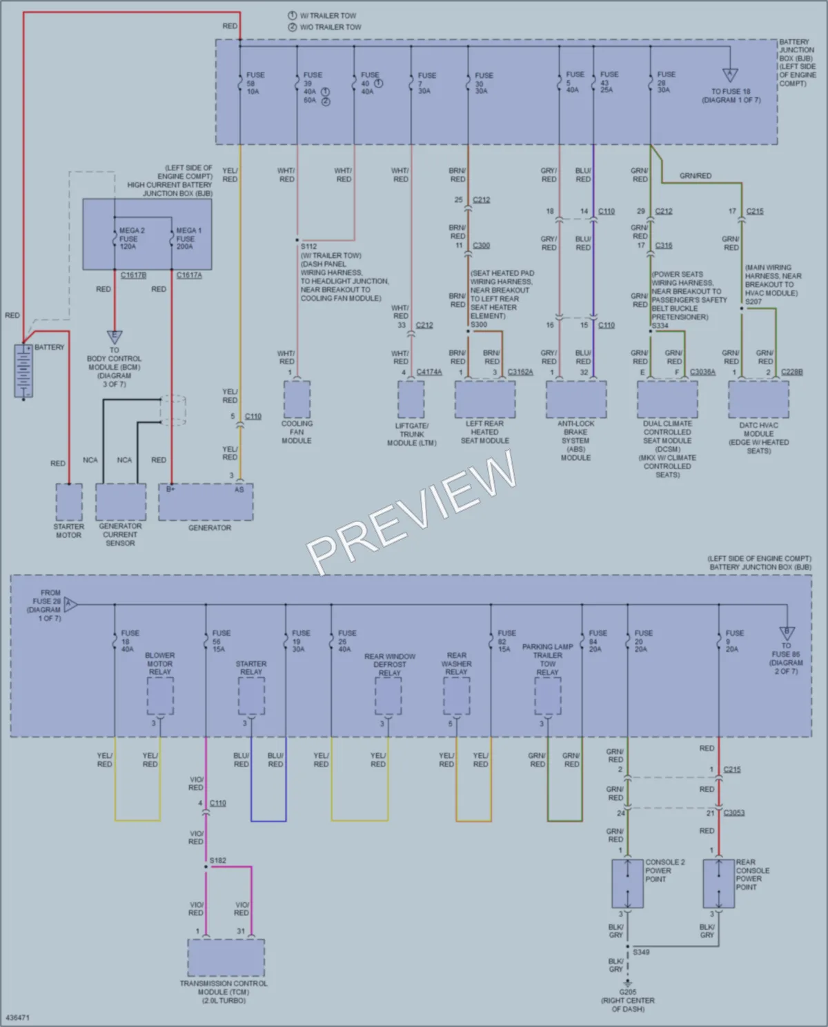 2014 Lincoln MKX Power Distribution wiring diagram preview