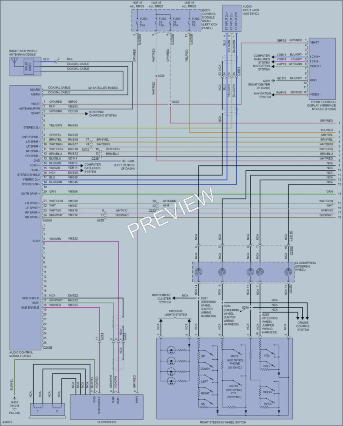 2014 Lincoln MKX Radio wiring diagram preview
