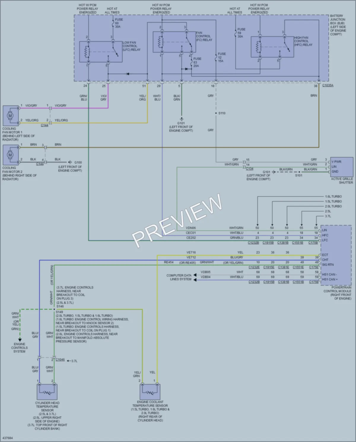 2014 Lincoln MKZHybrid Cooling Fan wiring diagram preview