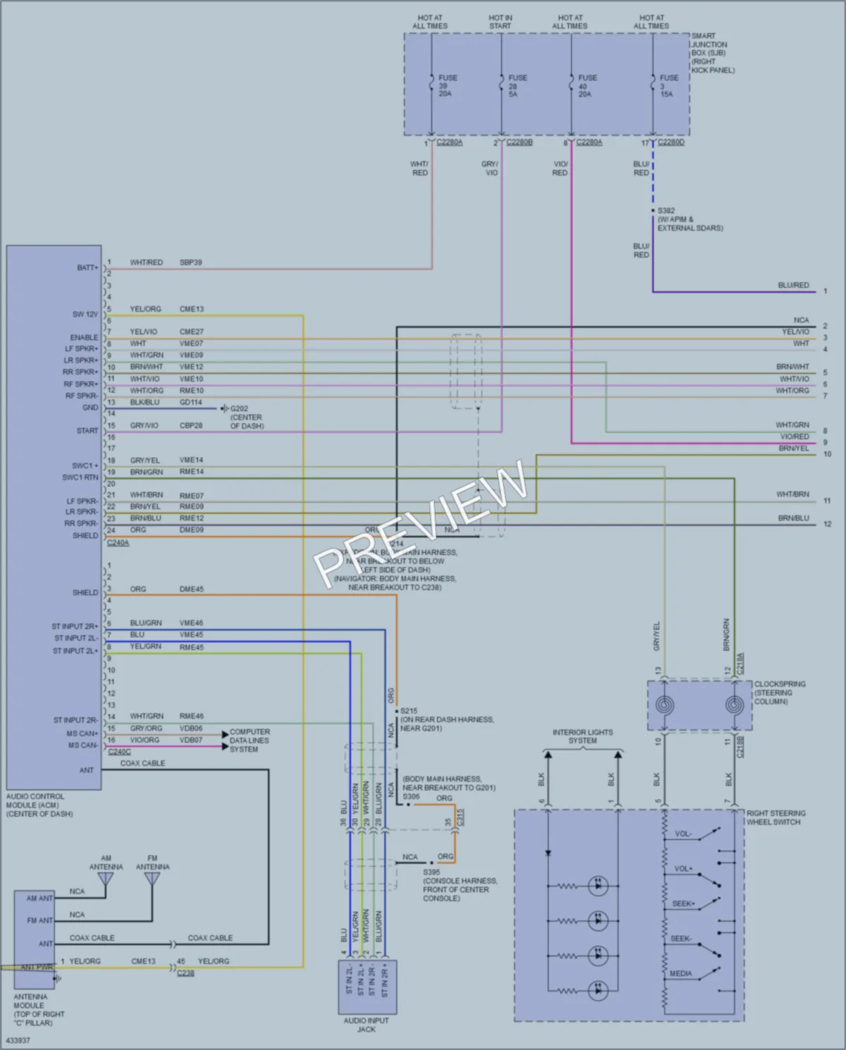 2014 Lincoln Navigator Navigation wiring diagram preview