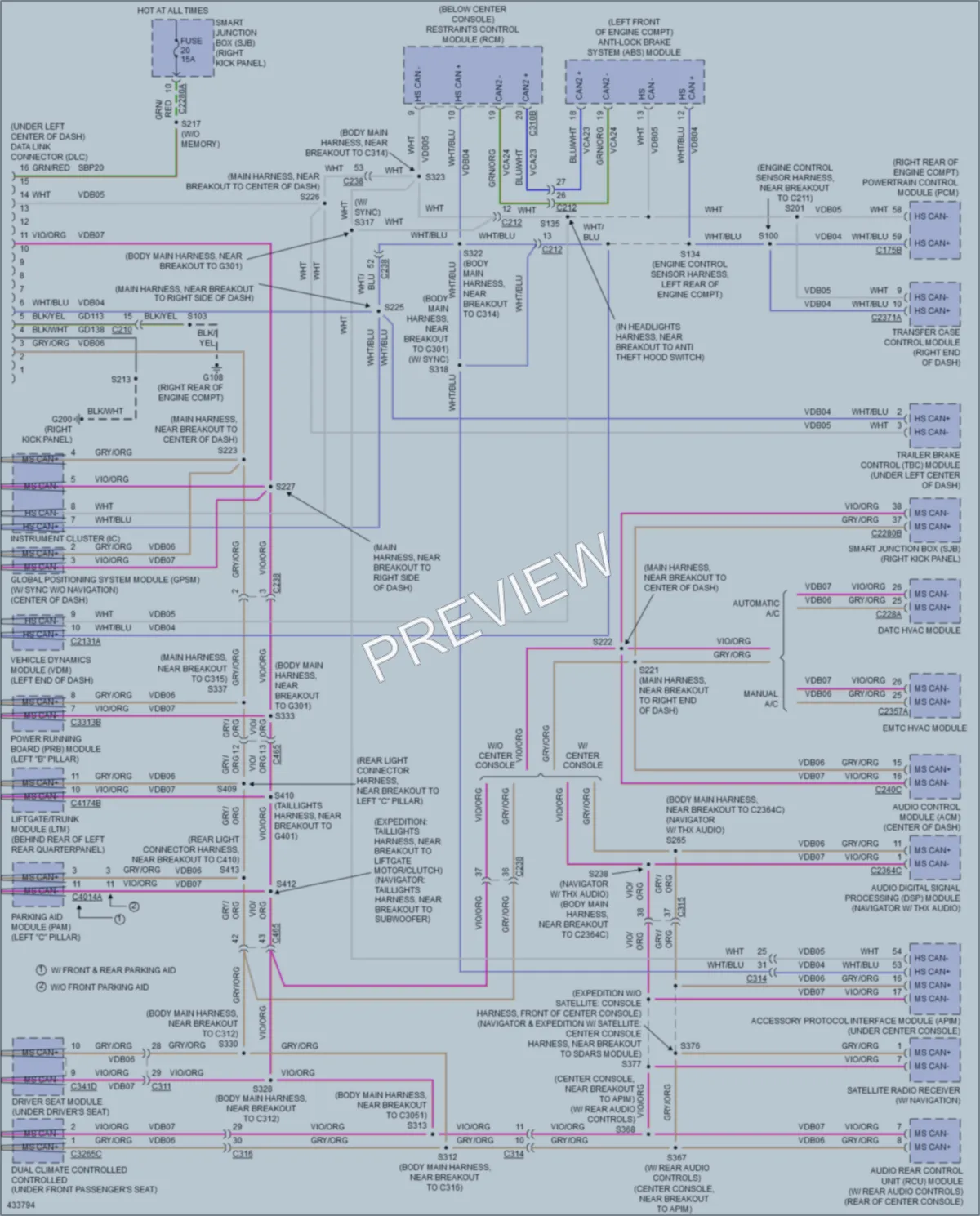 2014 Lincoln NavigatorL Computer Data Lines wiring diagram preview
