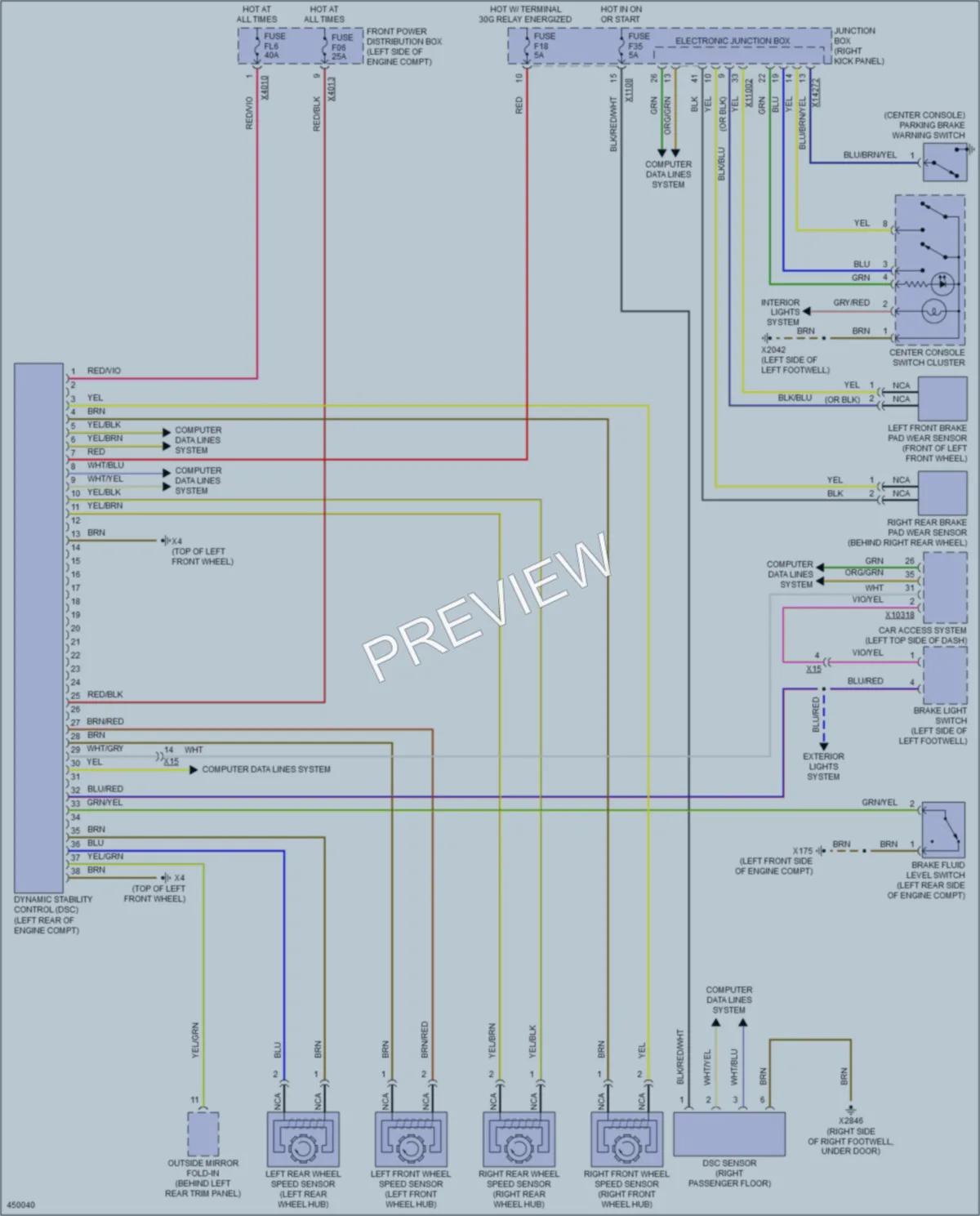 2014 MINI Cooper Anti Lock Brakes wiring diagram preview