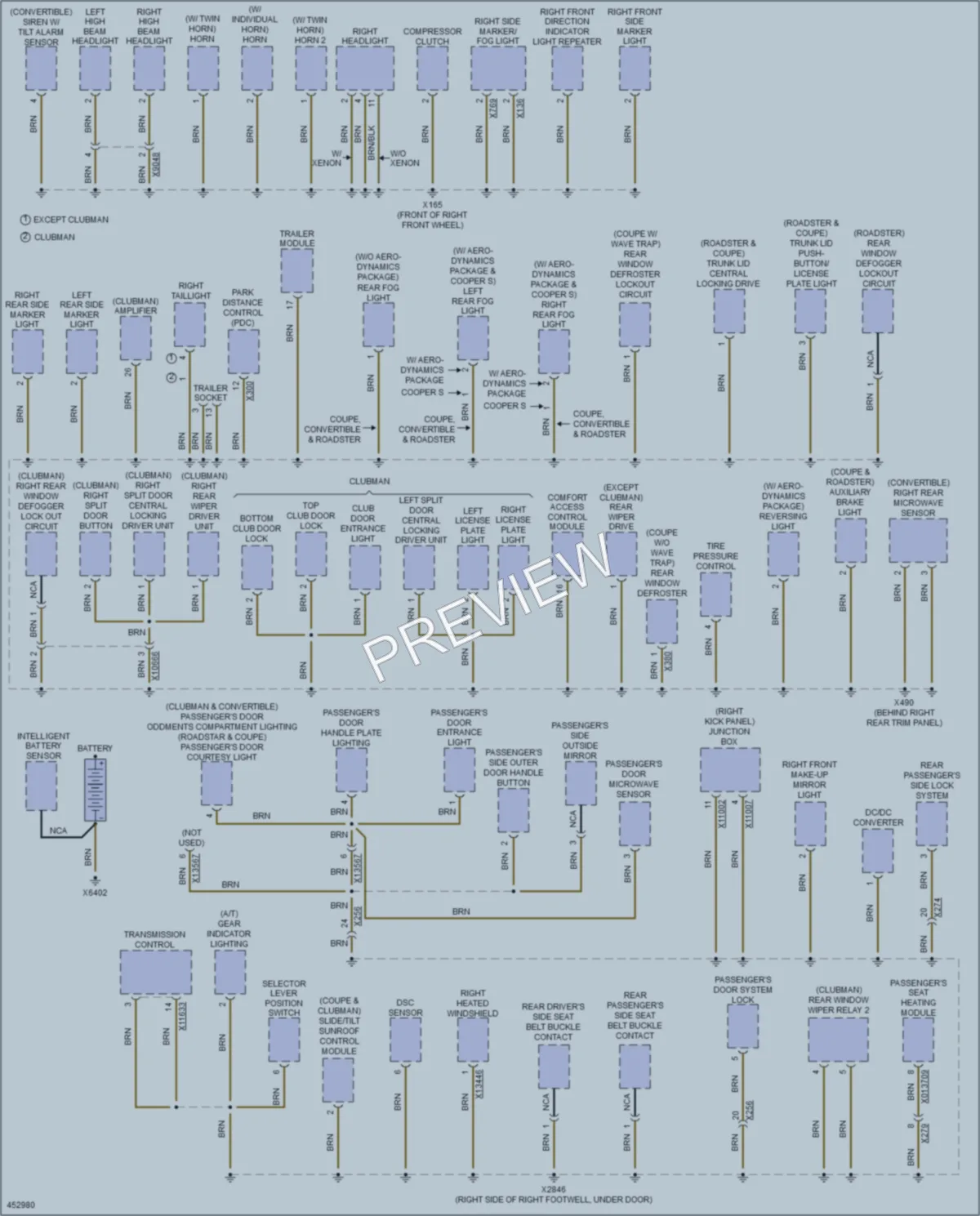 2014 MINI Cooper Ground Distribution wiring diagram preview