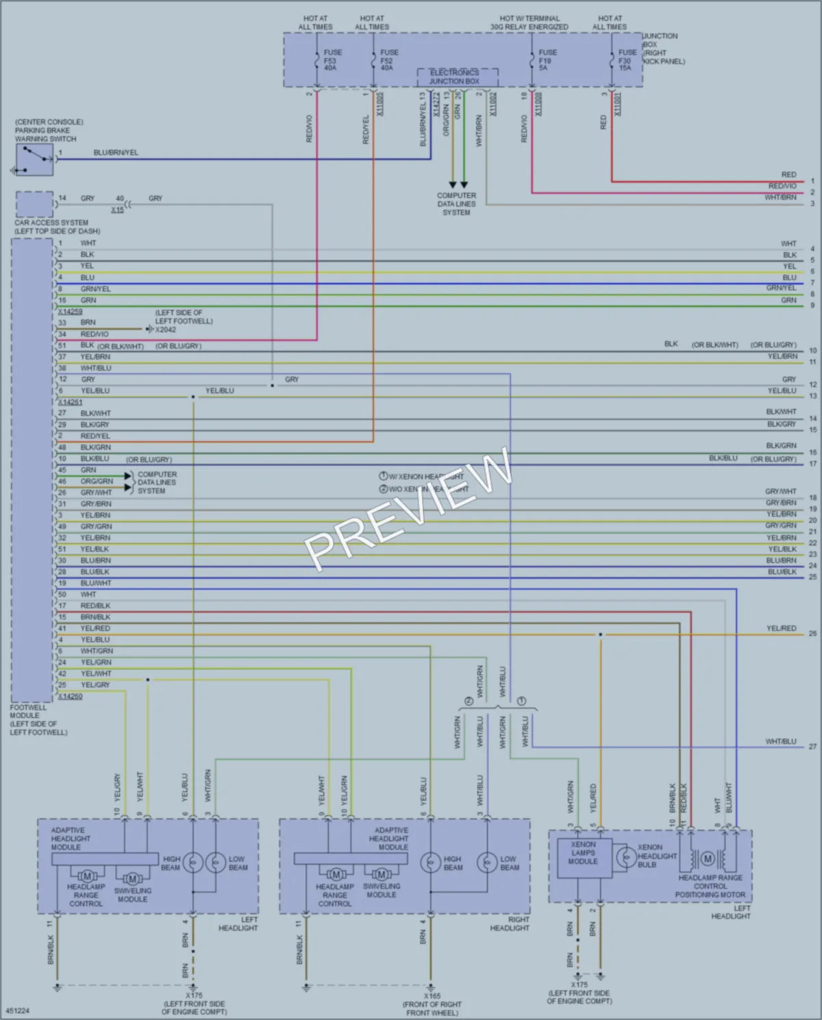 2014 MINI Cooper Headlights wiring diagram preview