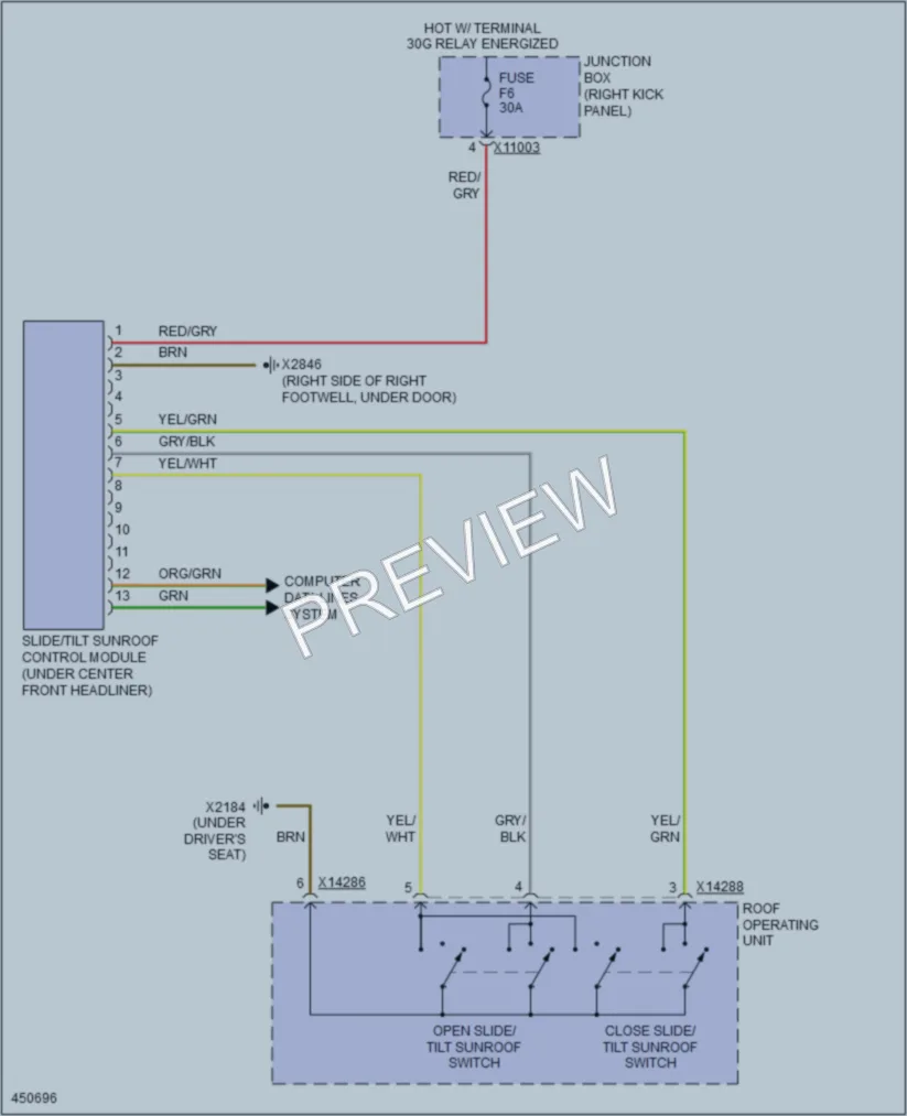 2014 MINI Cooper Power Top Sunroof wiring diagram preview