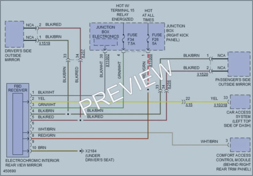 2014 MINI CooperClubman Power Mirrors wiring diagram preview