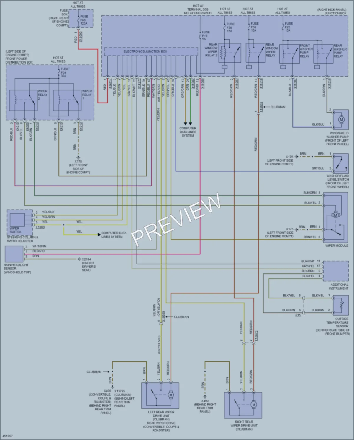 2014 MINI CooperClubman Wiper Washer wiring diagram preview