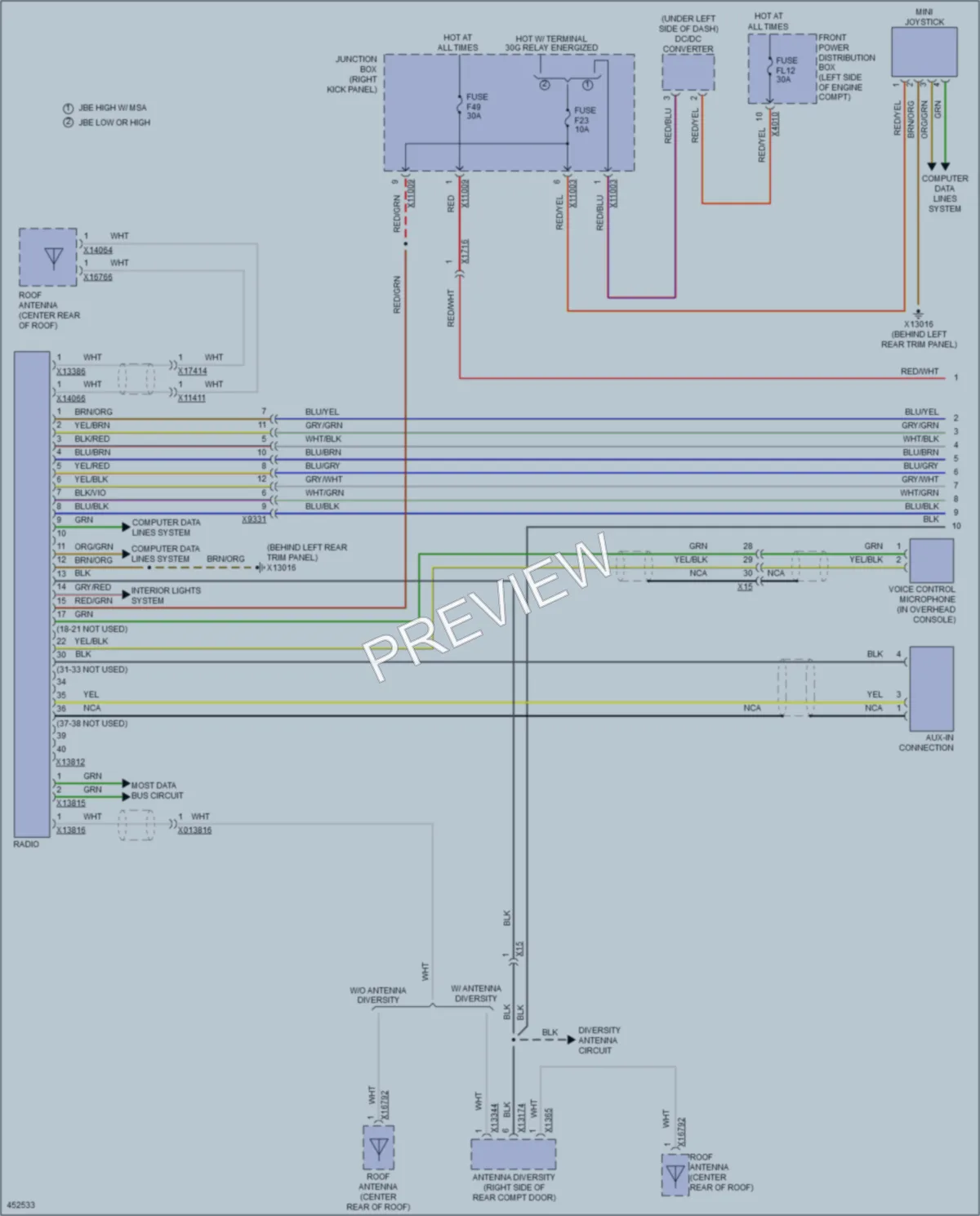 2014 MINI CooperCountryman Radio wiring diagram preview