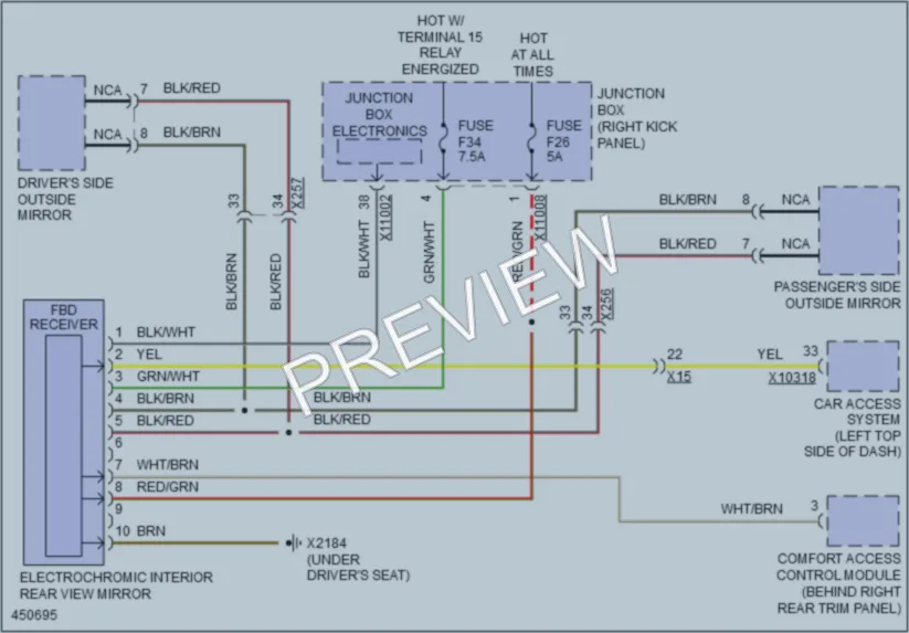 2014 MINI CooperPaceman Power Mirrors wiring diagram preview