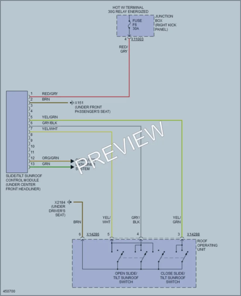 2014 MINI CooperPaceman Power Top Sunroof wiring diagram preview