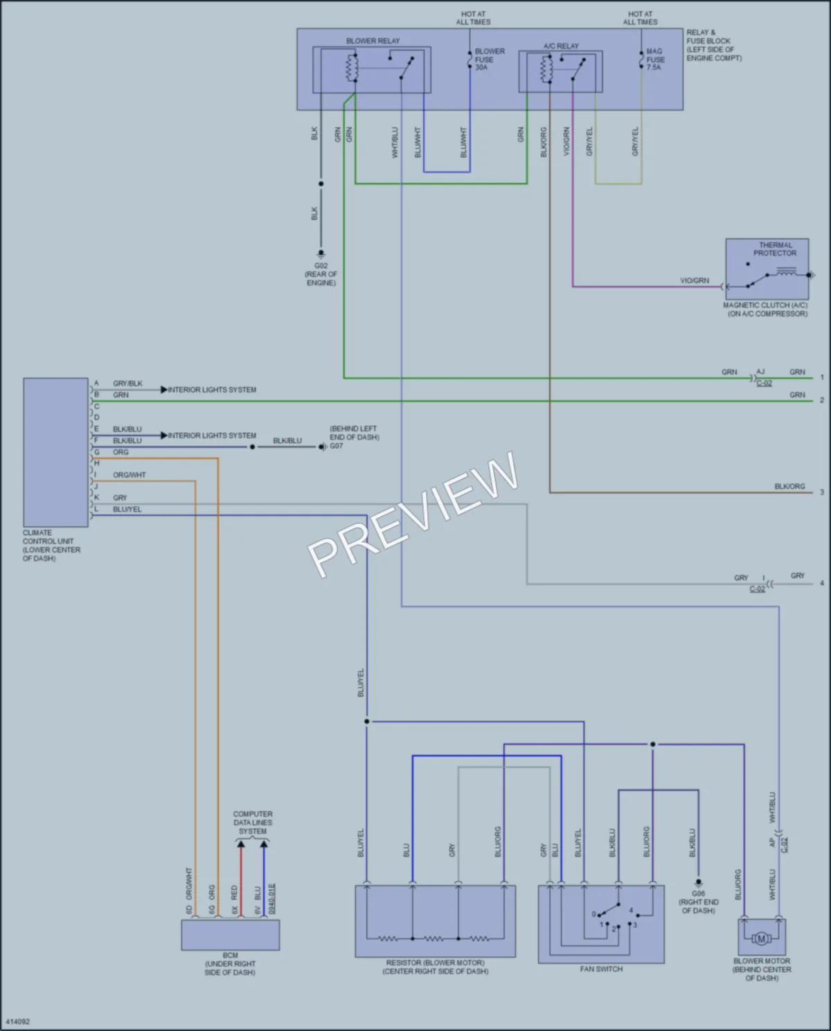 2014 Mazda 2 Air Conditioning wiring diagram preview