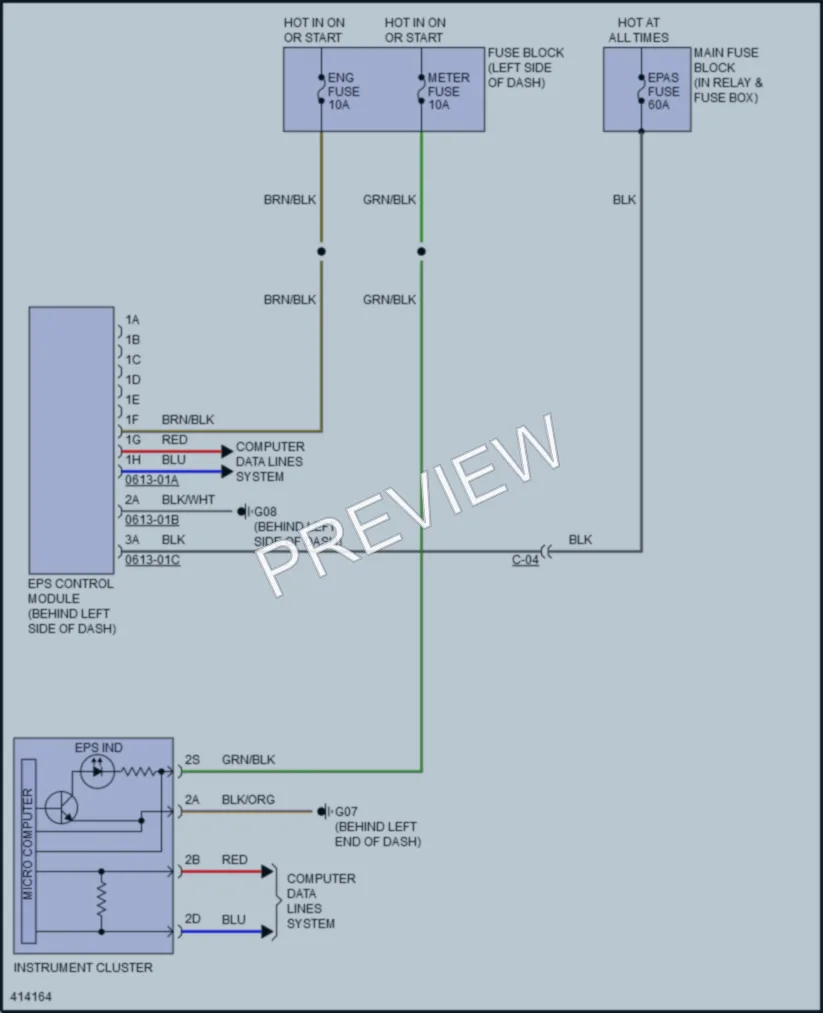2014 Mazda 2 Electronic Power Steering wiring diagram preview