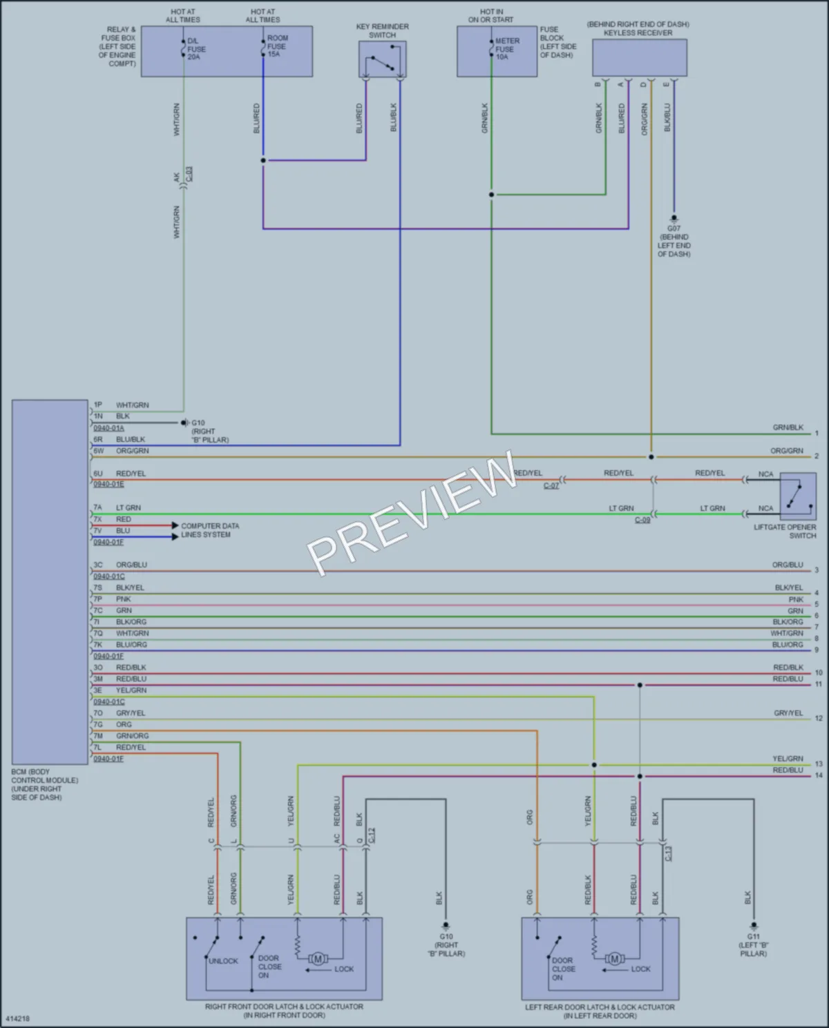 2014 Mazda 2 Power Door Locks wiring diagram preview