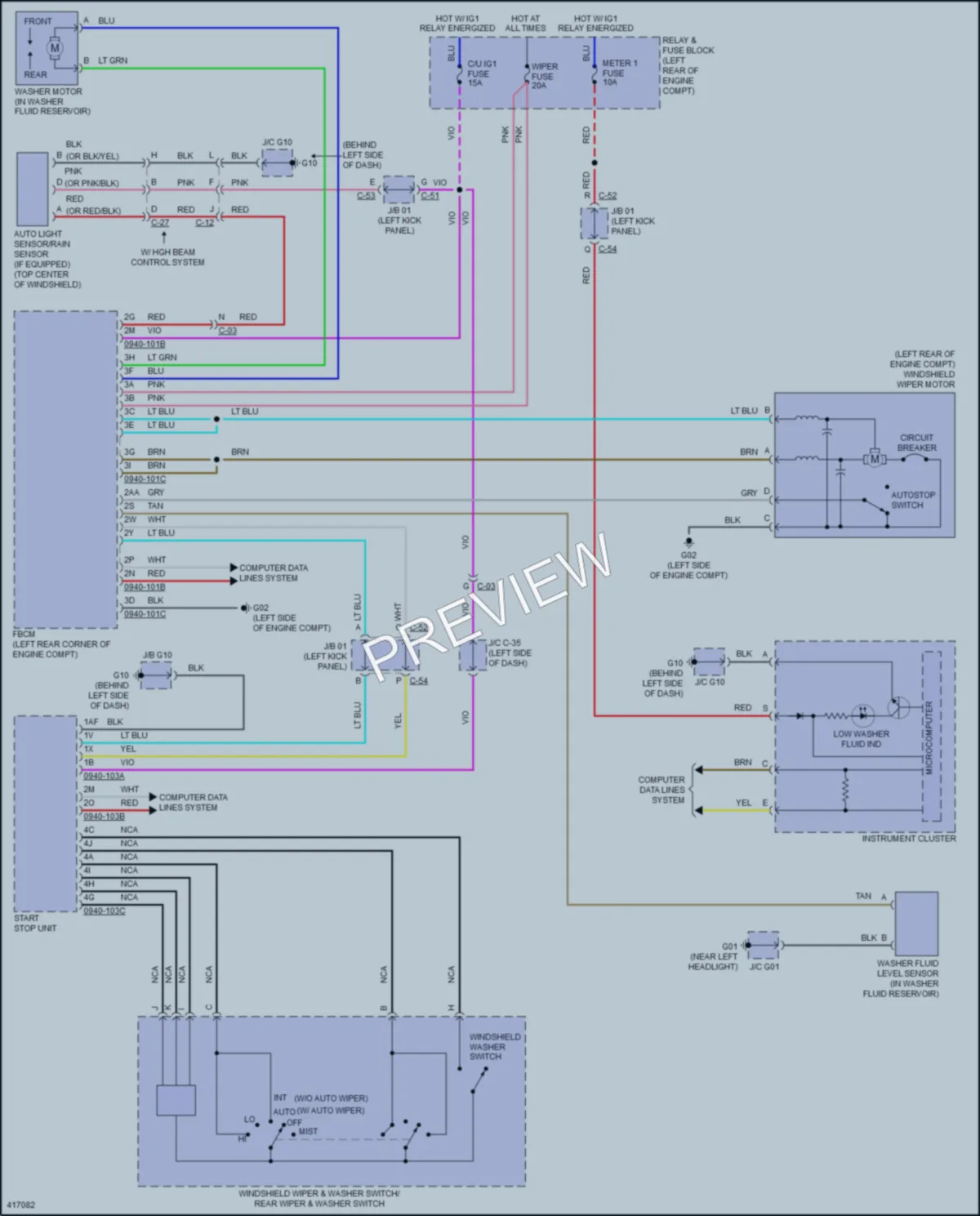 2014 Mazda 3 Wiper Washer wiring diagram preview