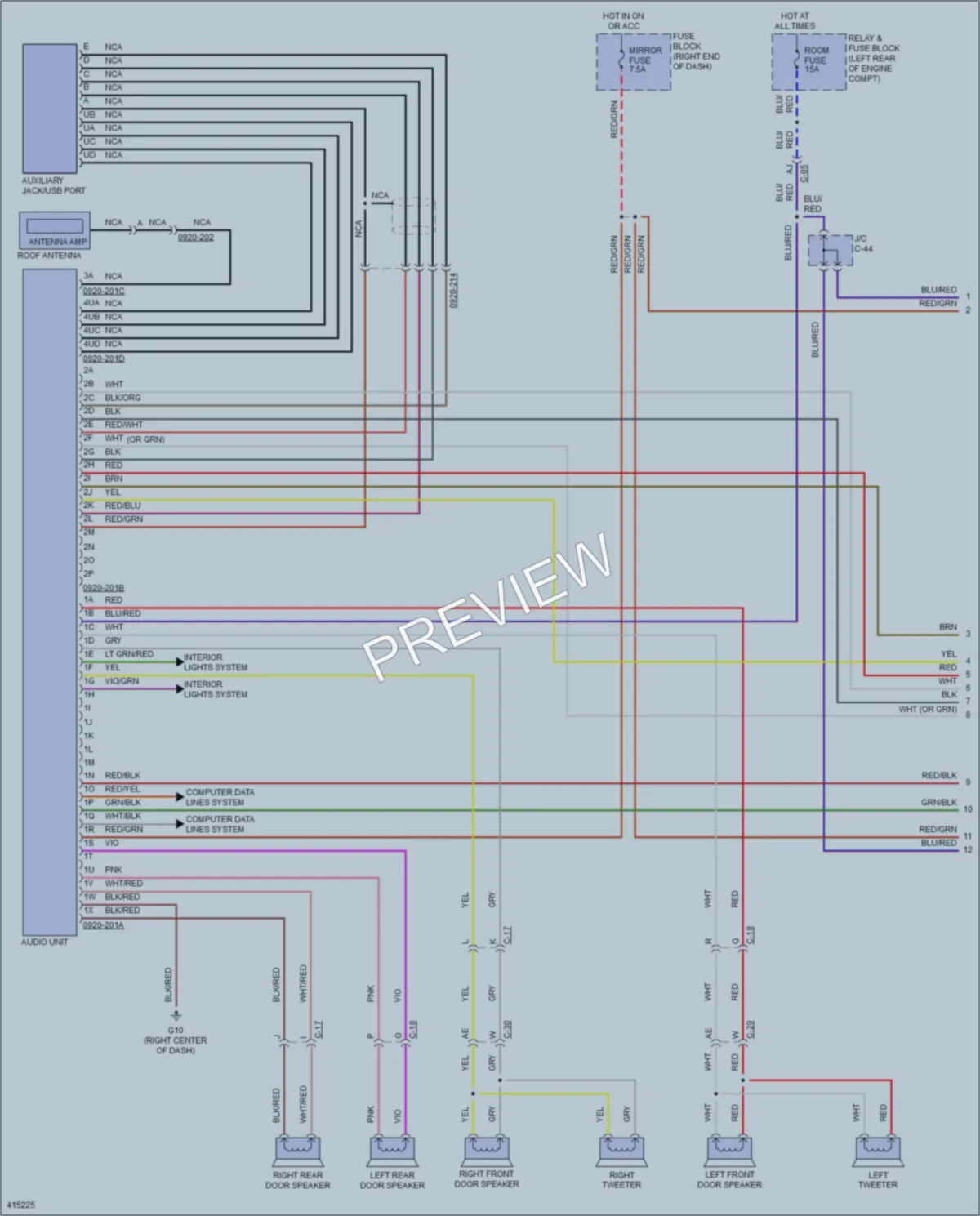 2014 Mazda 5 Radio wiring diagram preview