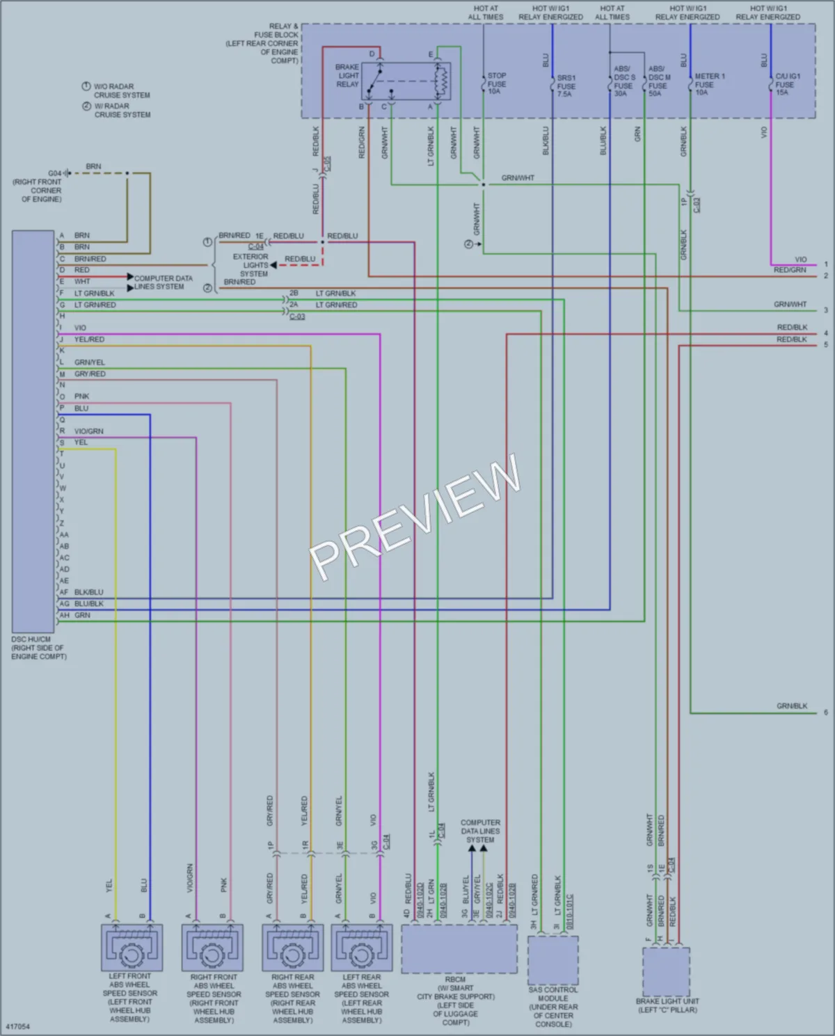 2014 Mazda 6 Anti Lock Brakes wiring diagram preview