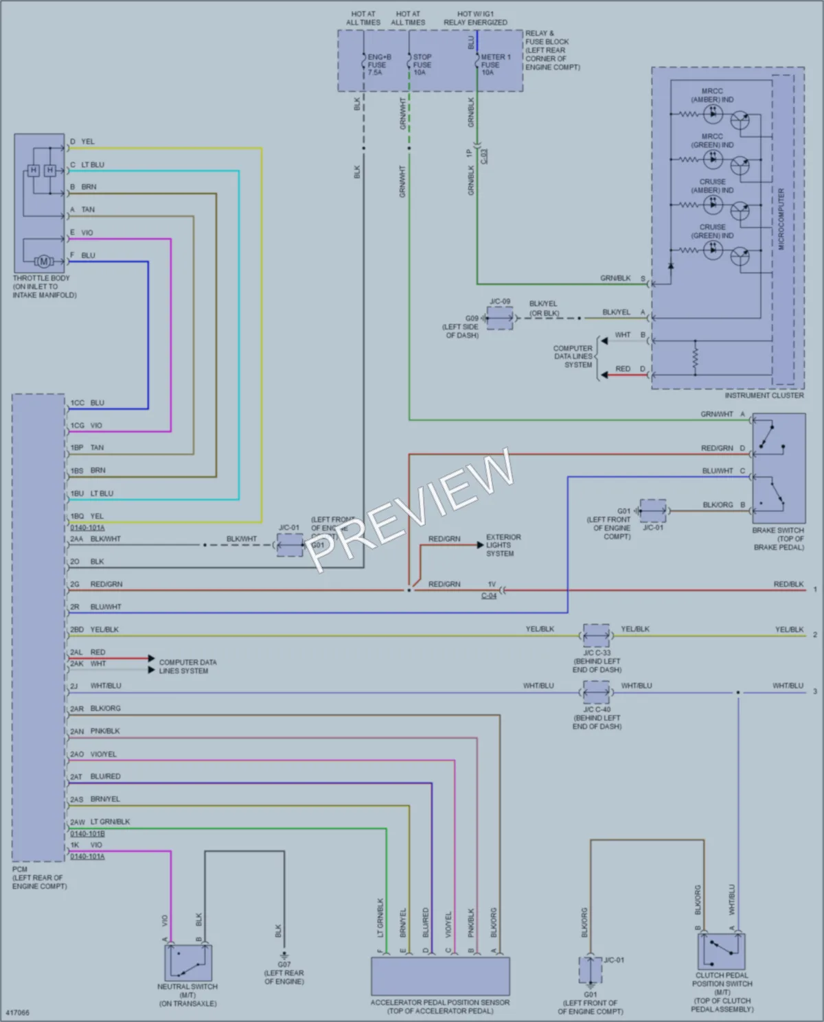 2014 Mazda 6 Cruise Control wiring diagram preview