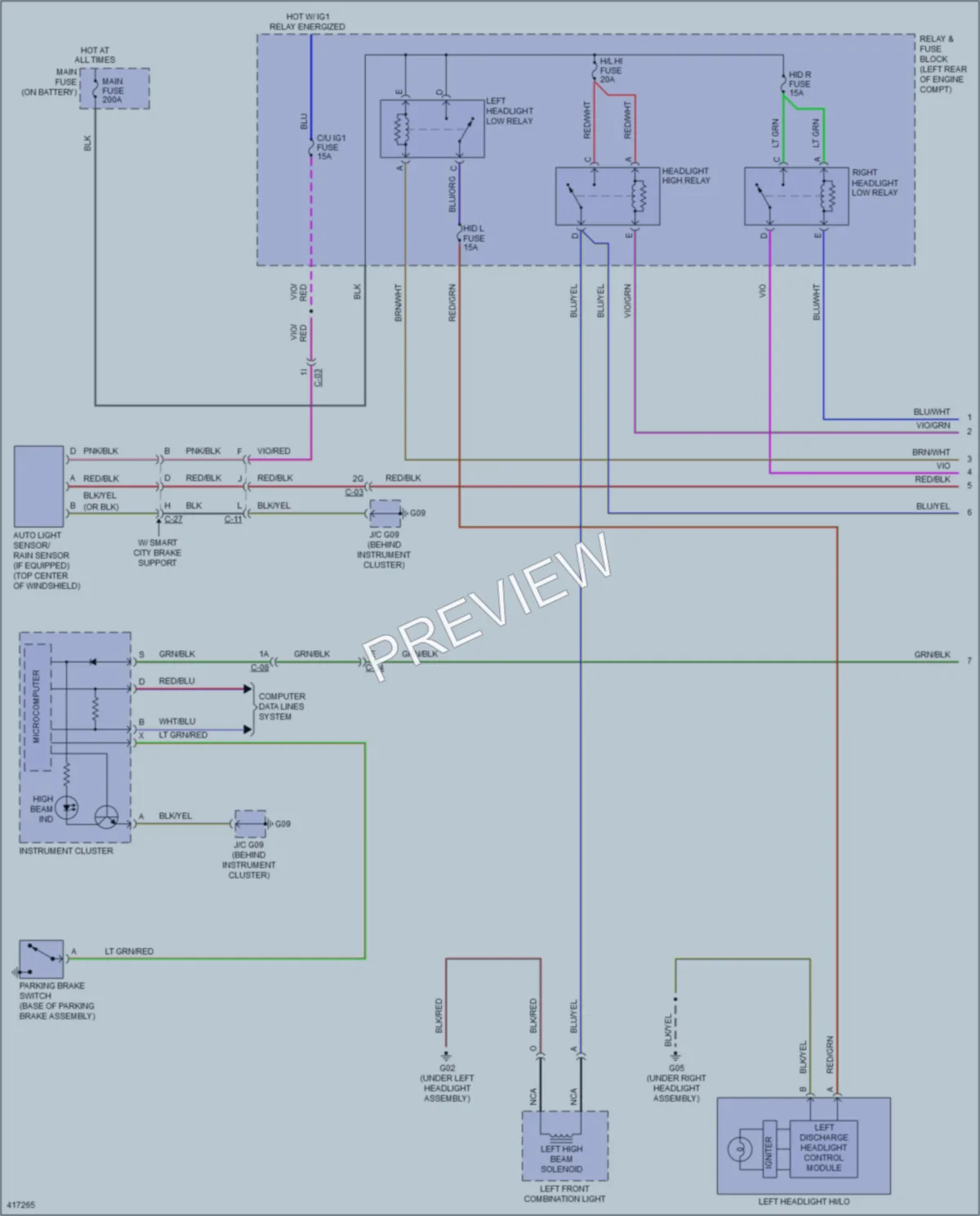 2014 Mazda CX5 Headlights wiring diagram preview