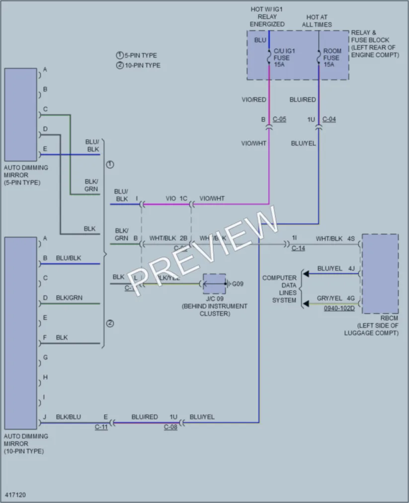 2014 Mazda CX5 Power Mirrors wiring diagram preview
