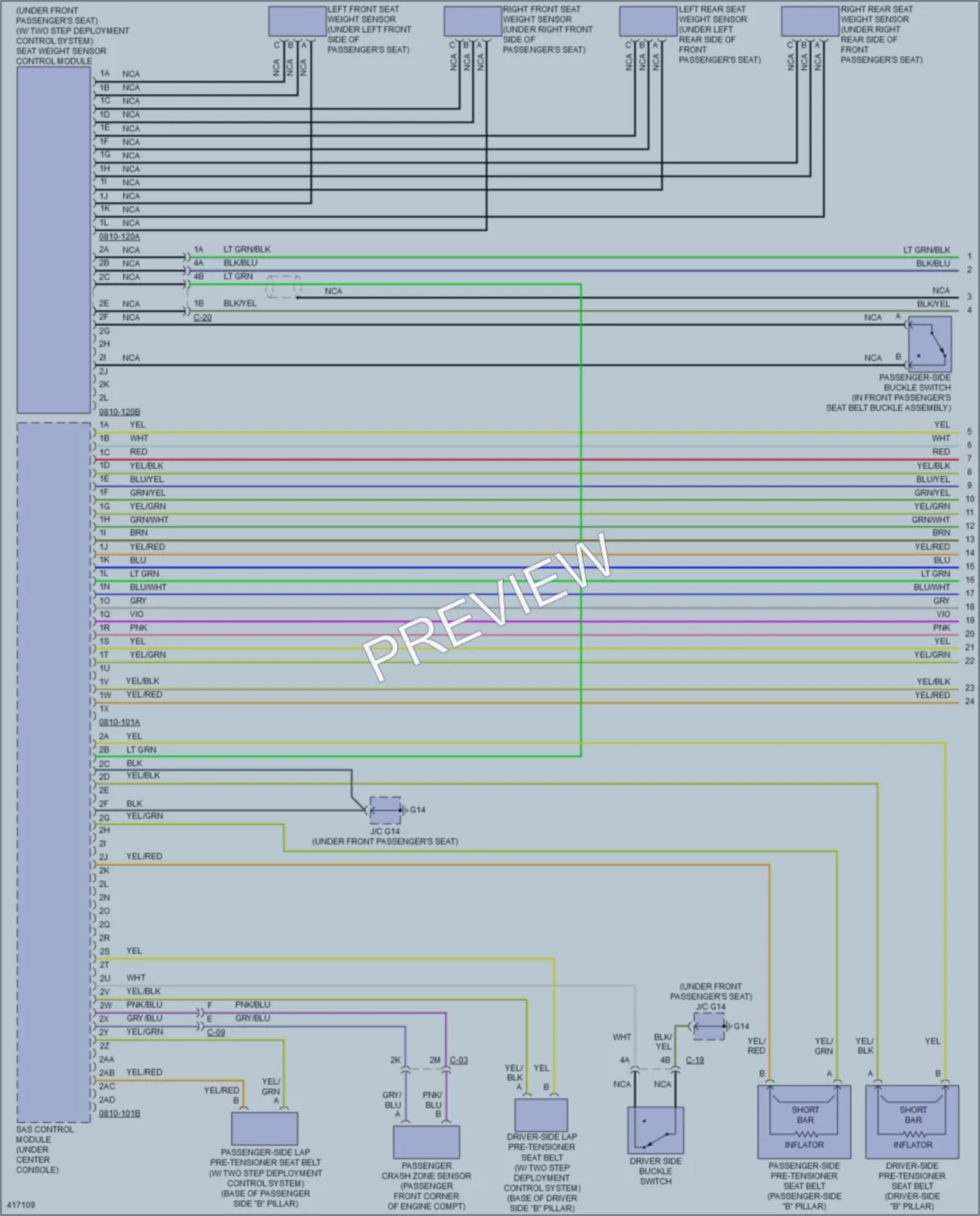 2014 Mazda CX5 Supplemental Restraints wiring diagram preview