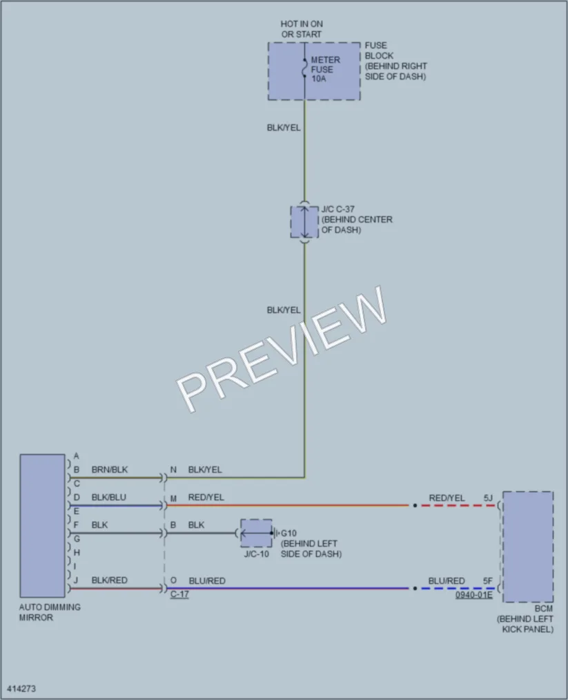 2014 Mazda CX9 Power Mirrors wiring diagram preview