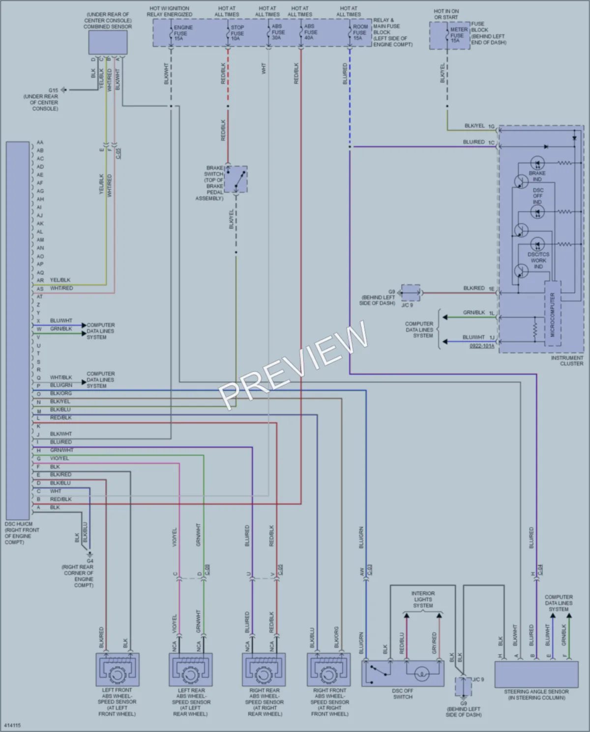 2014 Mazda MX5Miata Anti Lock Brakes wiring diagram preview