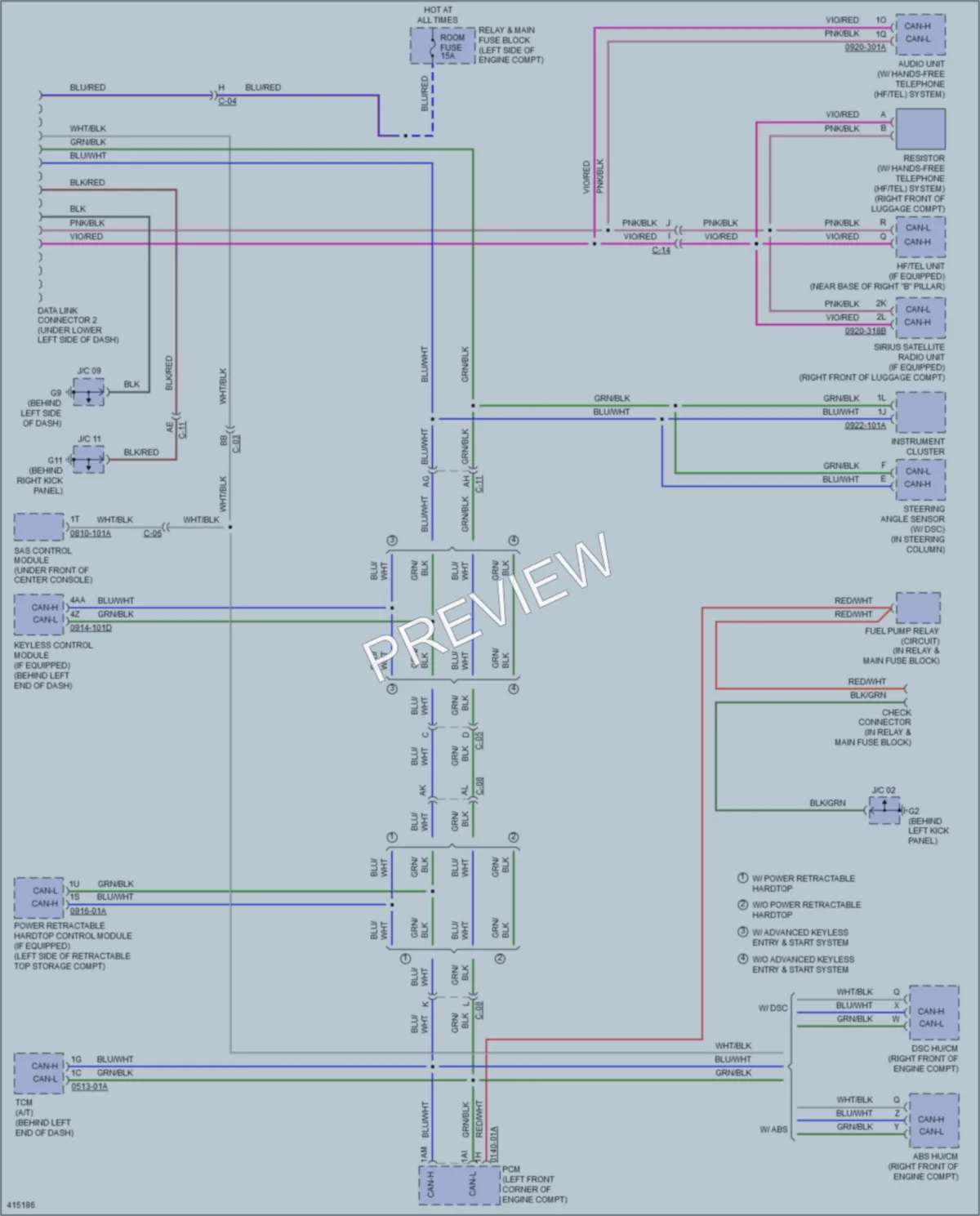 2014 Mazda MX5Miata Computer Data Lines wiring diagram preview