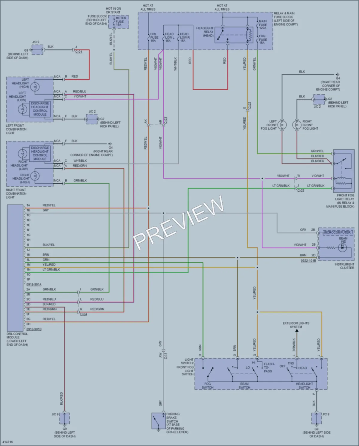 2014 Mazda MX5Miata Headlights wiring diagram preview