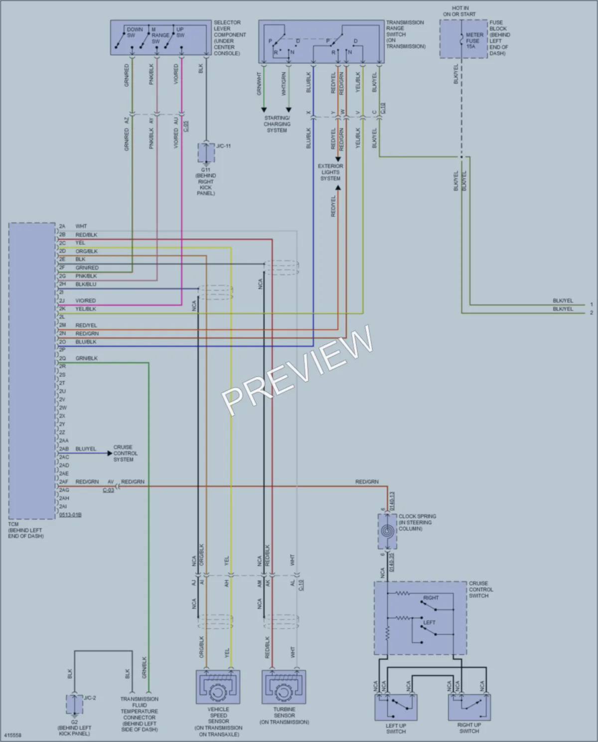 2014 Mazda MX5Miata Transmission wiring diagram preview