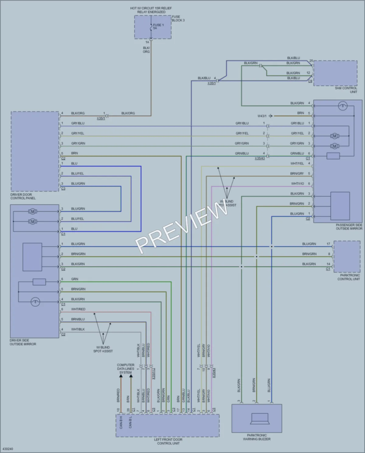 2014 MercedesBenz 3500Sprinter Power Mirrors wiring diagram preview